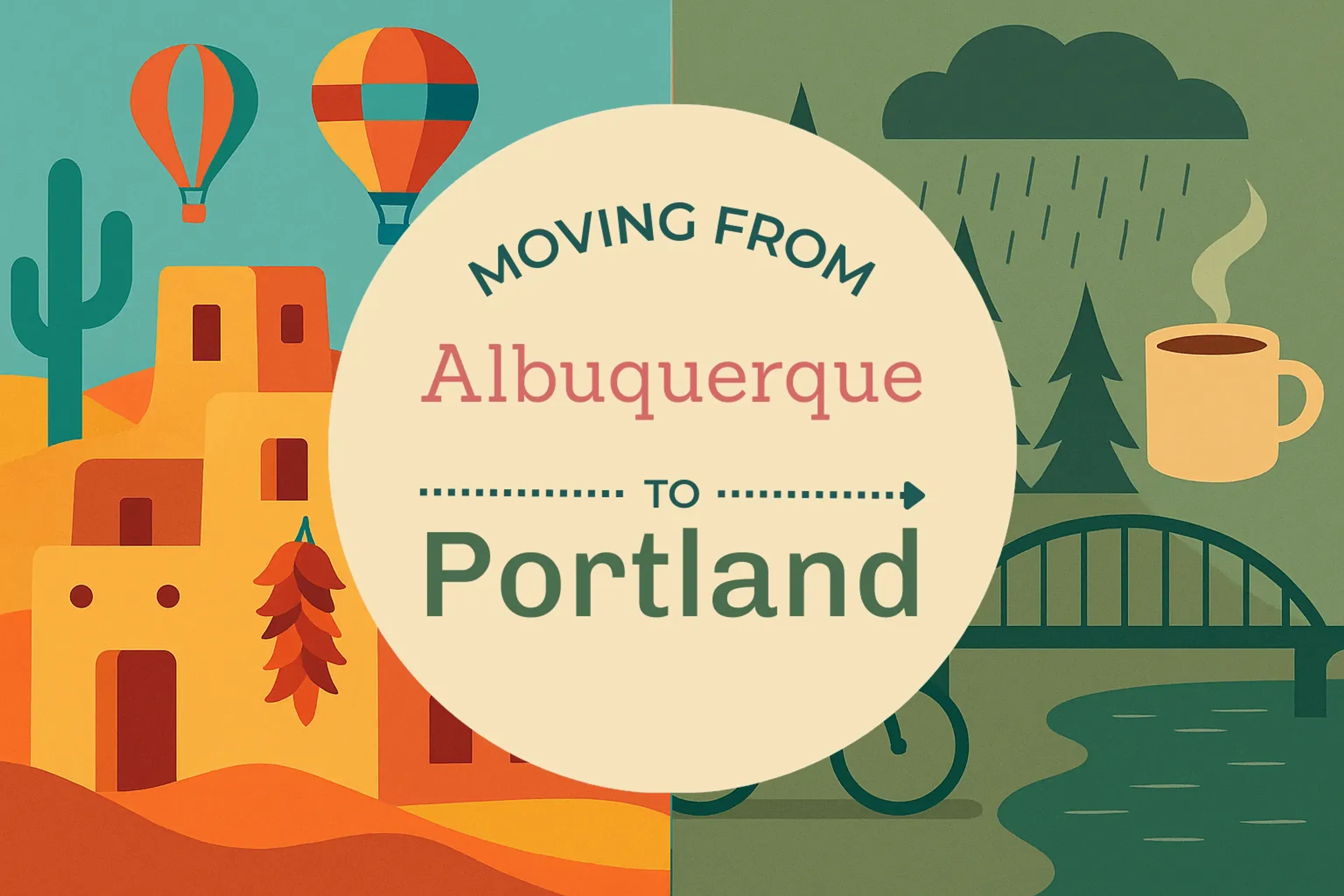 Side-by-side comparison of Albuquerque to Portland moving companies