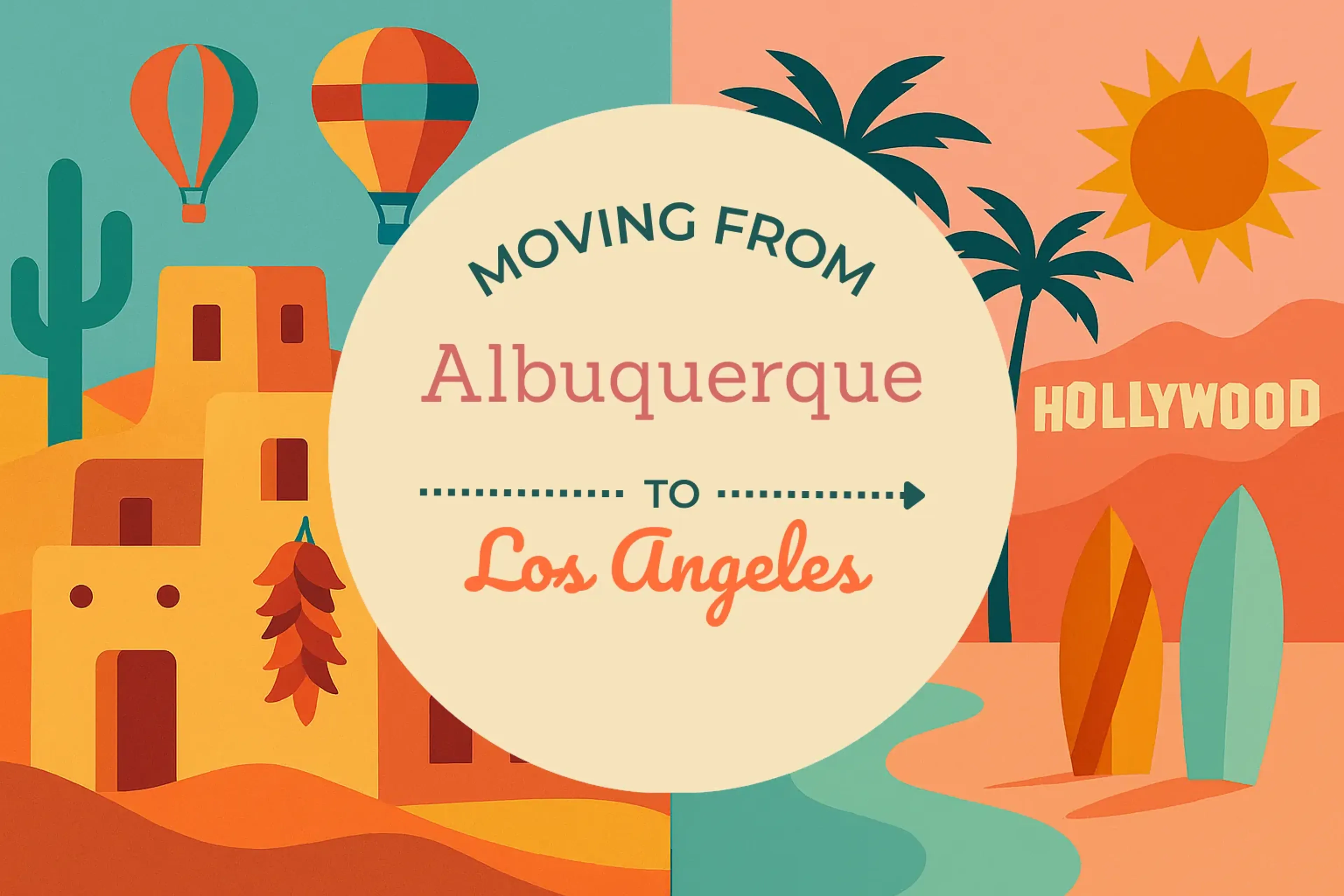 Side-by-side comparison of Albuquerque to Los Angeles moving companies