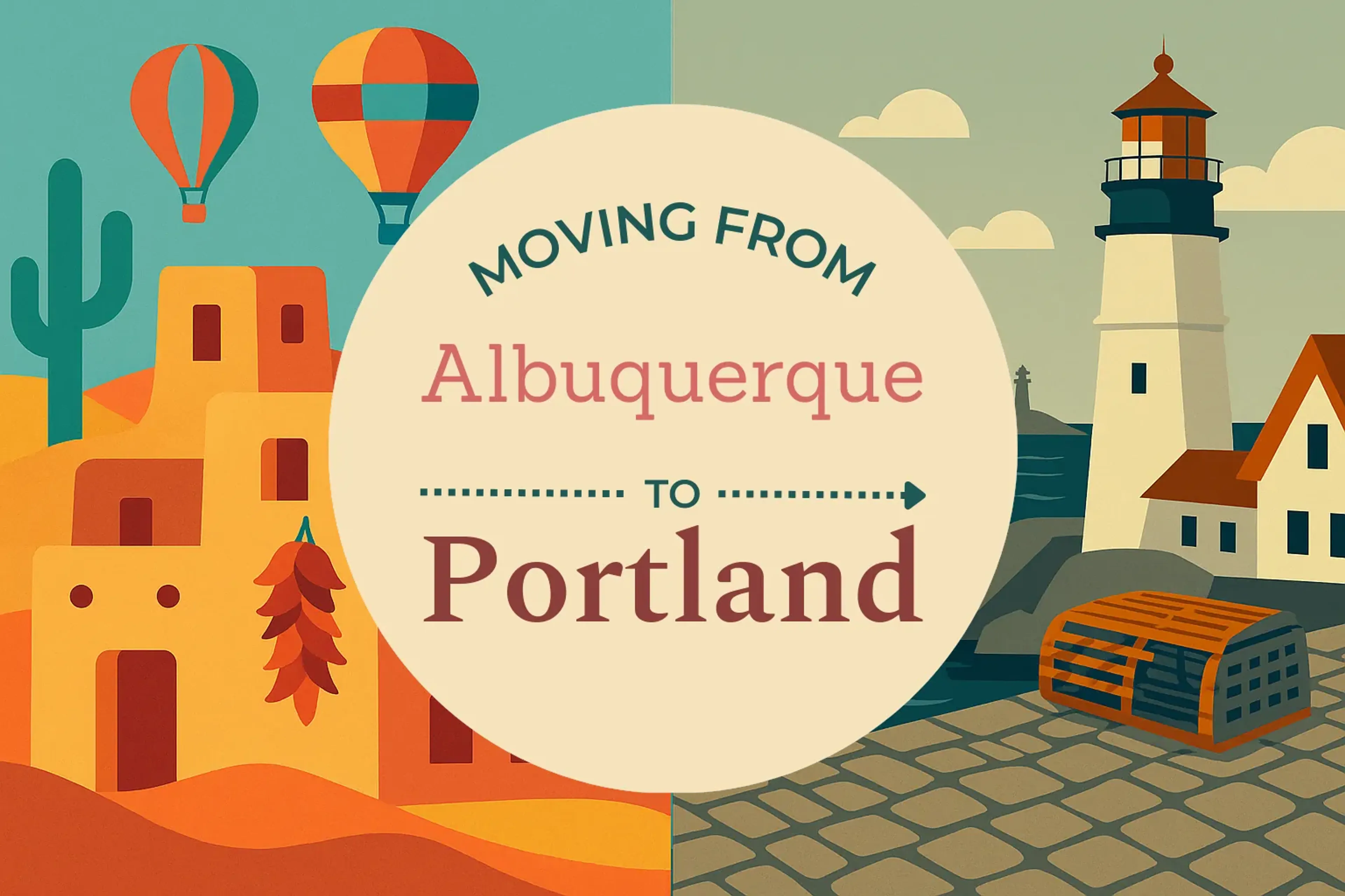 Side-by-side comparison of Albuquerque to Portland moving companies