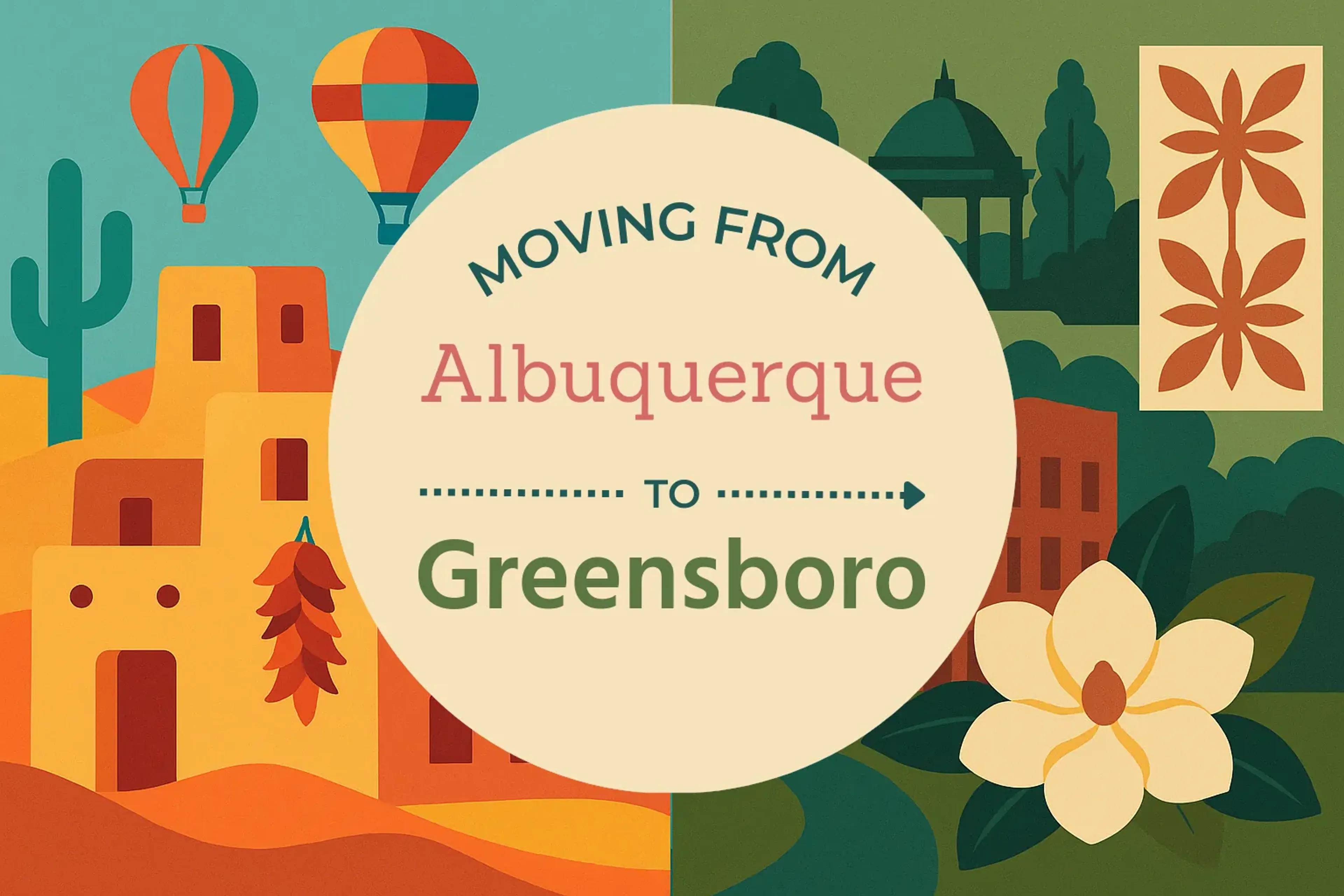 Side-by-side comparison of Albuquerque to Greensboro moving companies