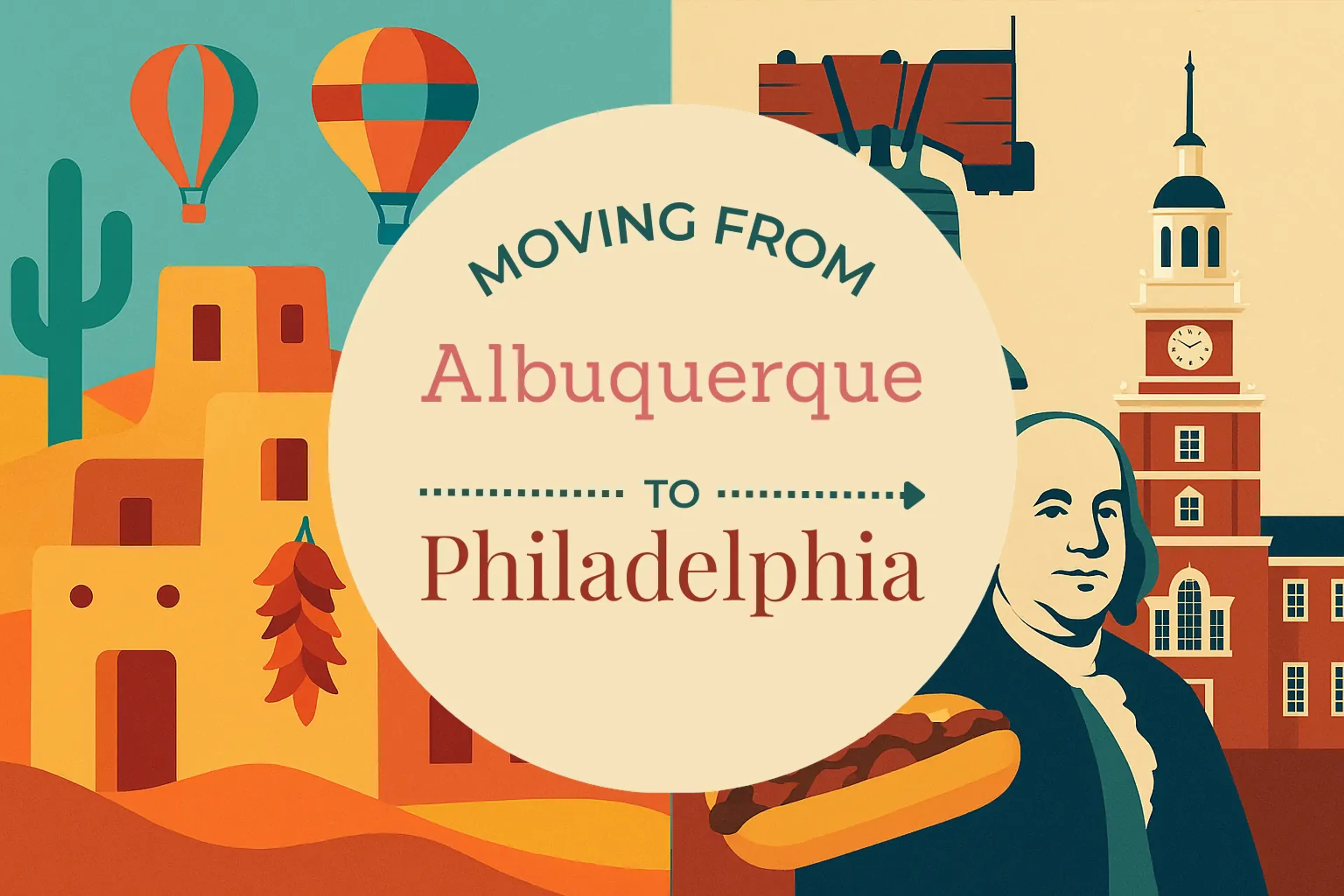 Side-by-side comparison of Albuquerque to Philadelphia moving companies