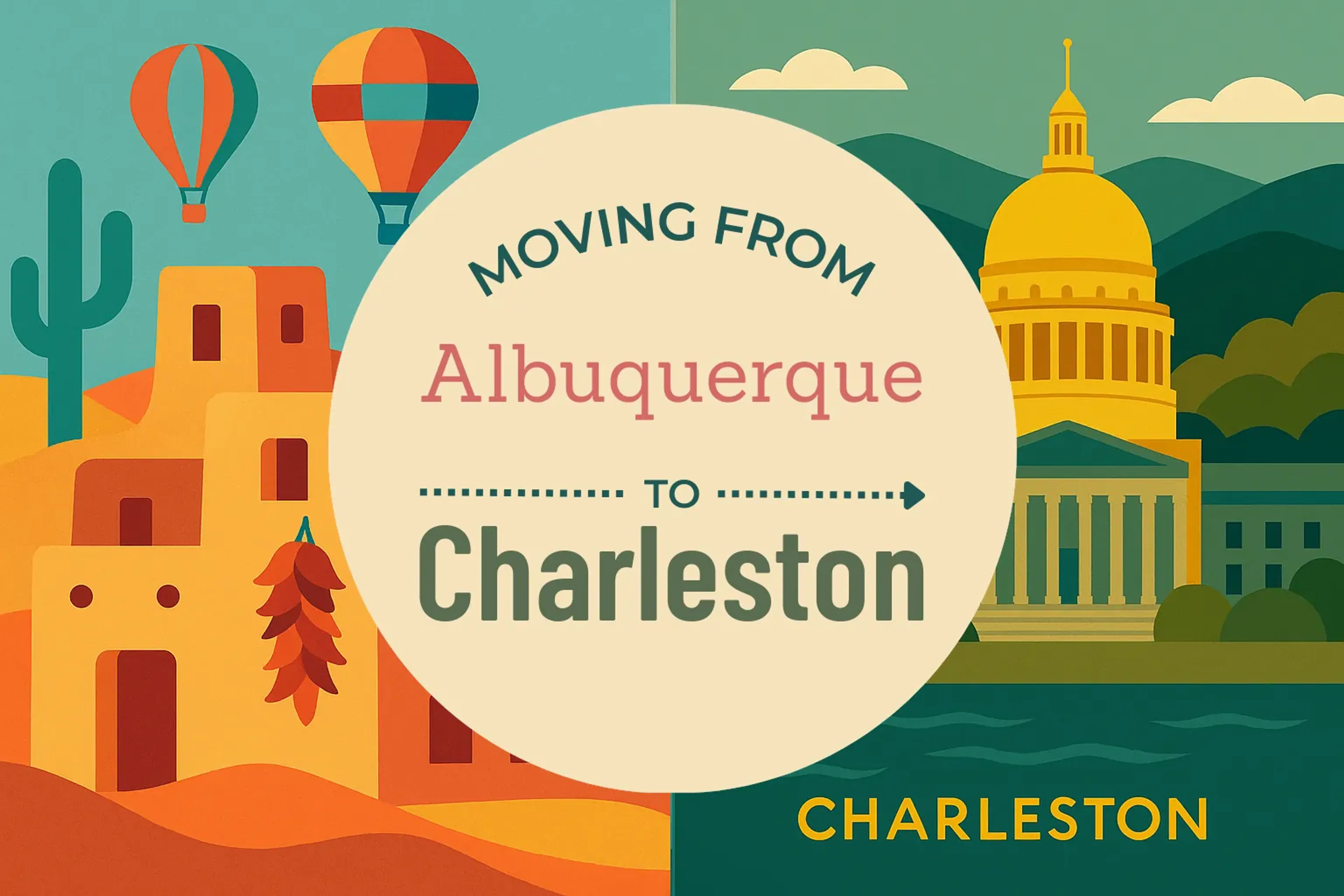 Side-by-side comparison of Albuquerque to Charleston moving companies