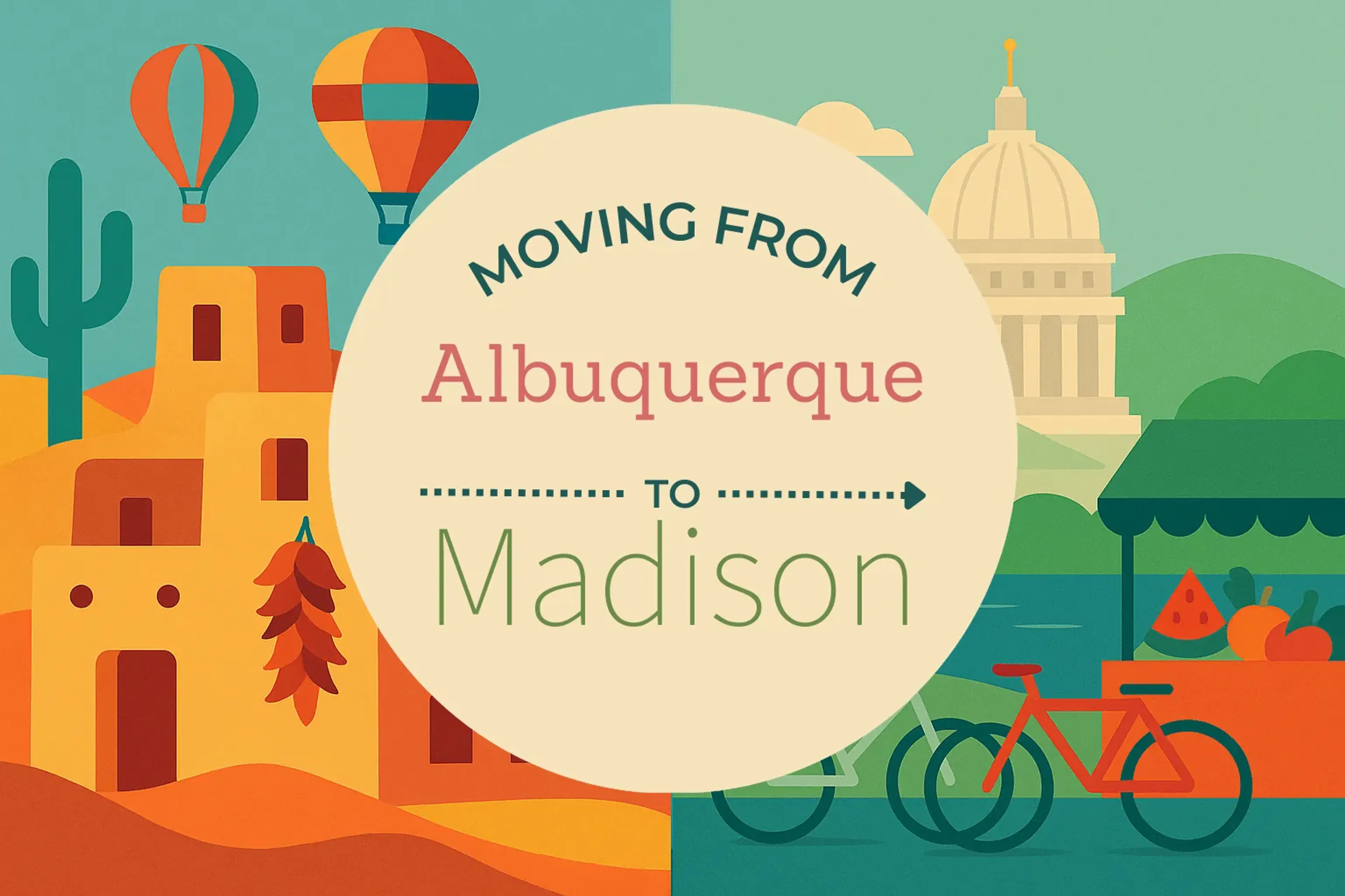 Side-by-side comparison of Albuquerque to Madison moving companies