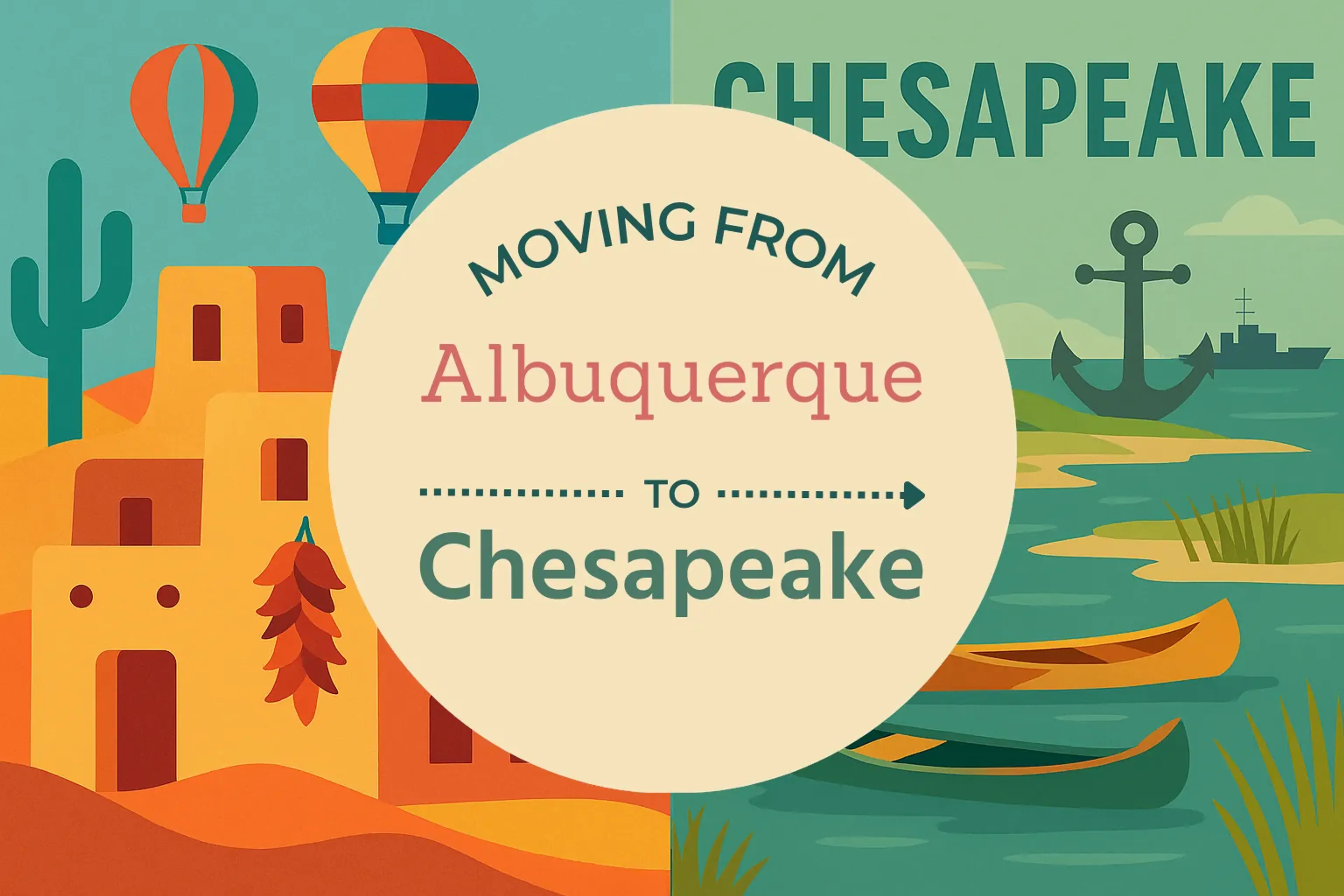 Side-by-side comparison of Albuquerque to Chesapeake moving companies