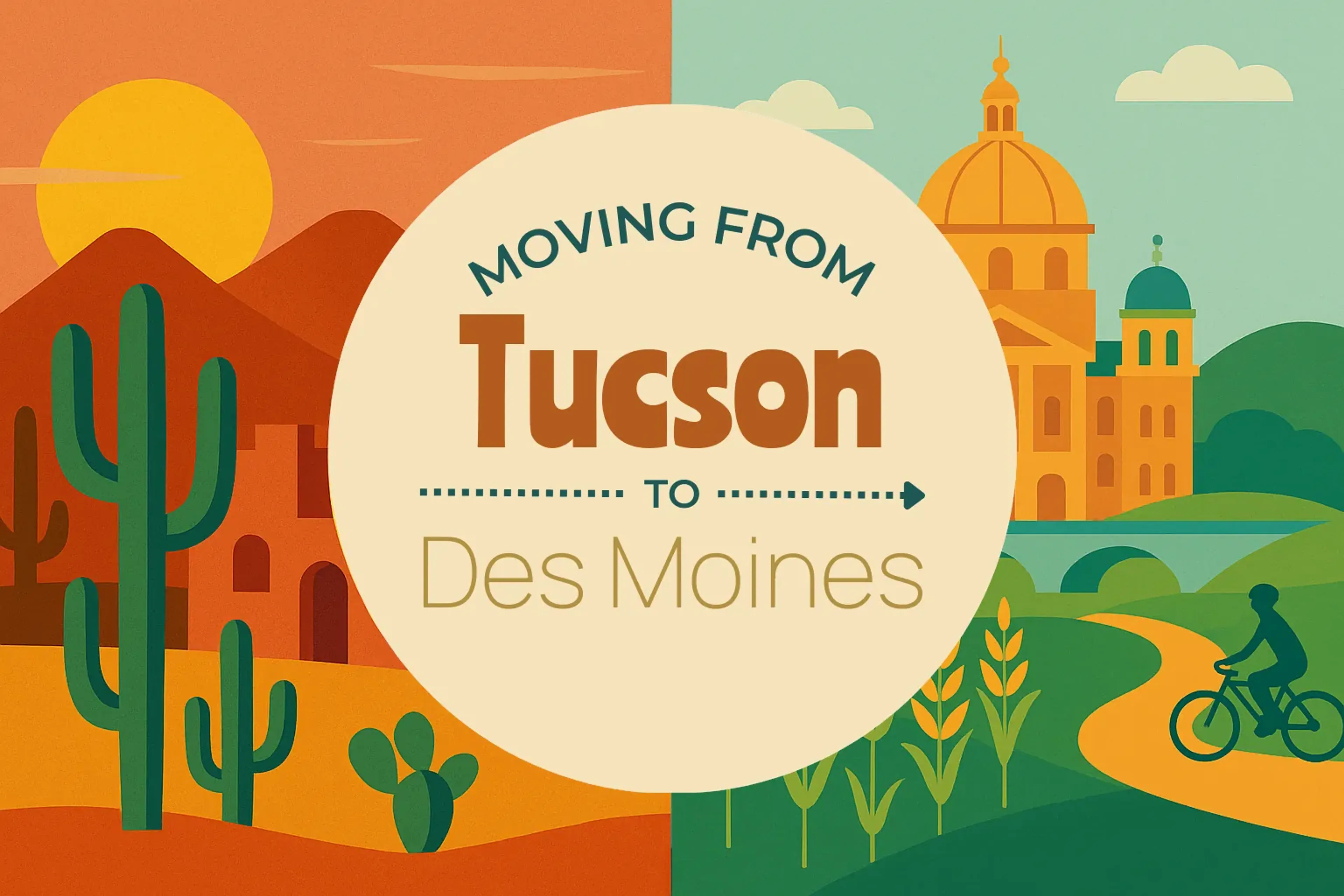 Side-by-side comparison of Tucson to Des Moines moving companies