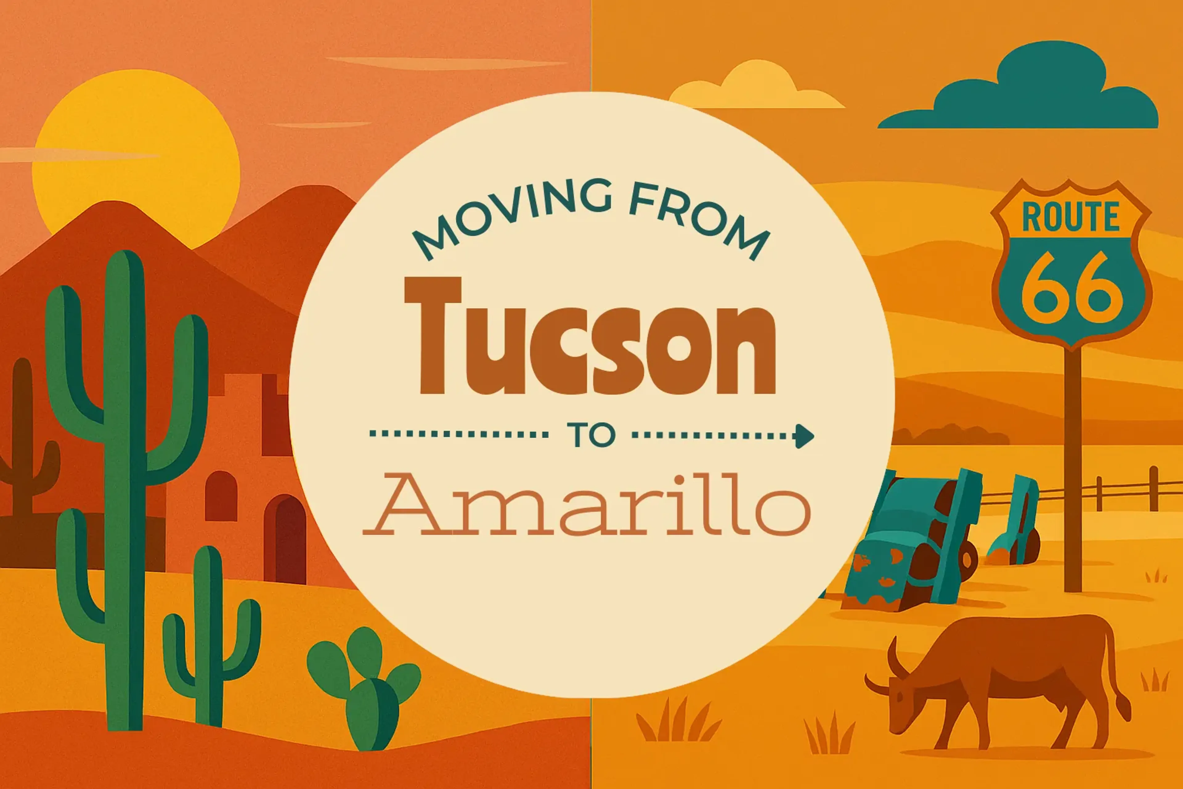 Side-by-side comparison of Tucson to Amarillo moving companies