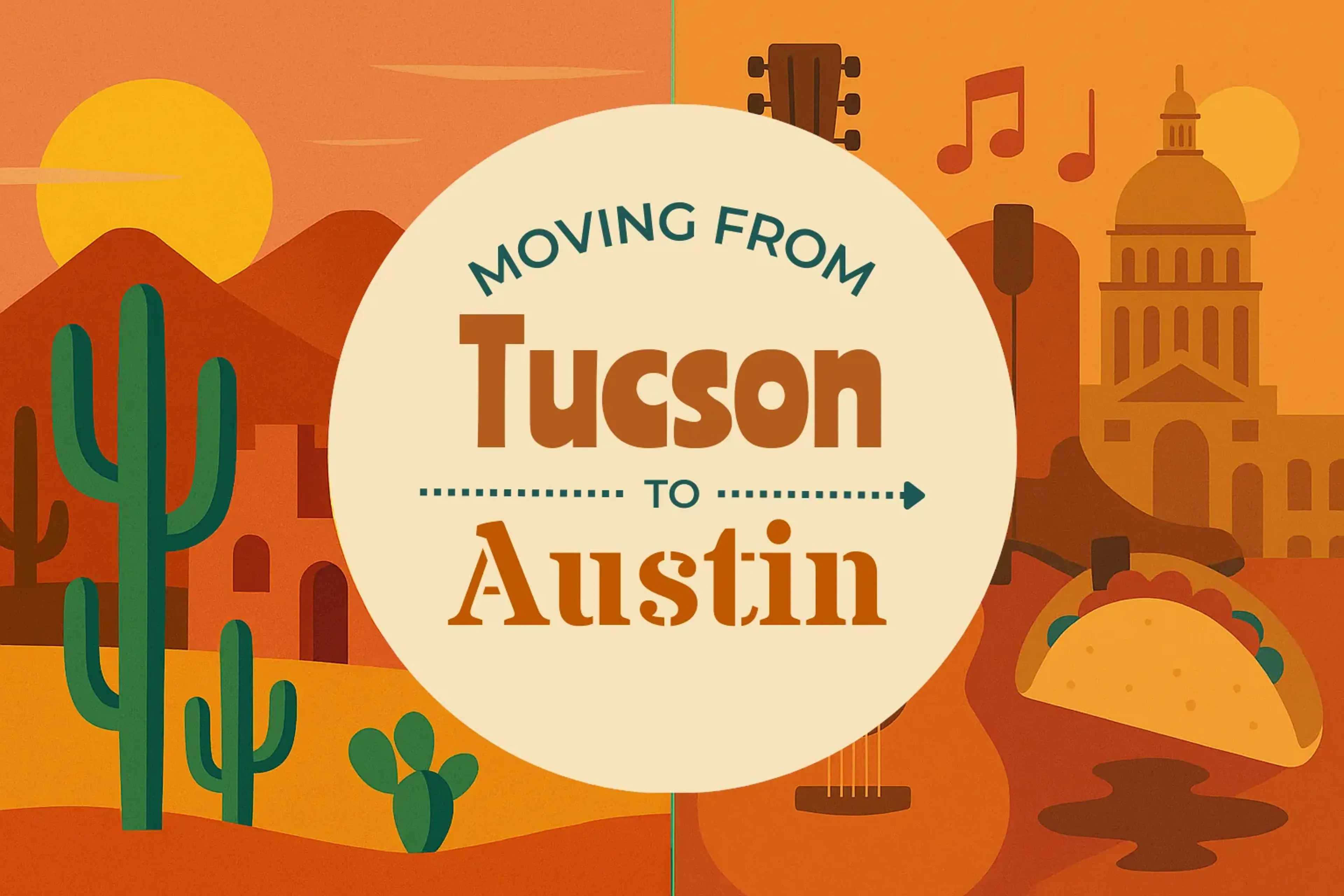 Side-by-side comparison of Tucson to Austin moving companies