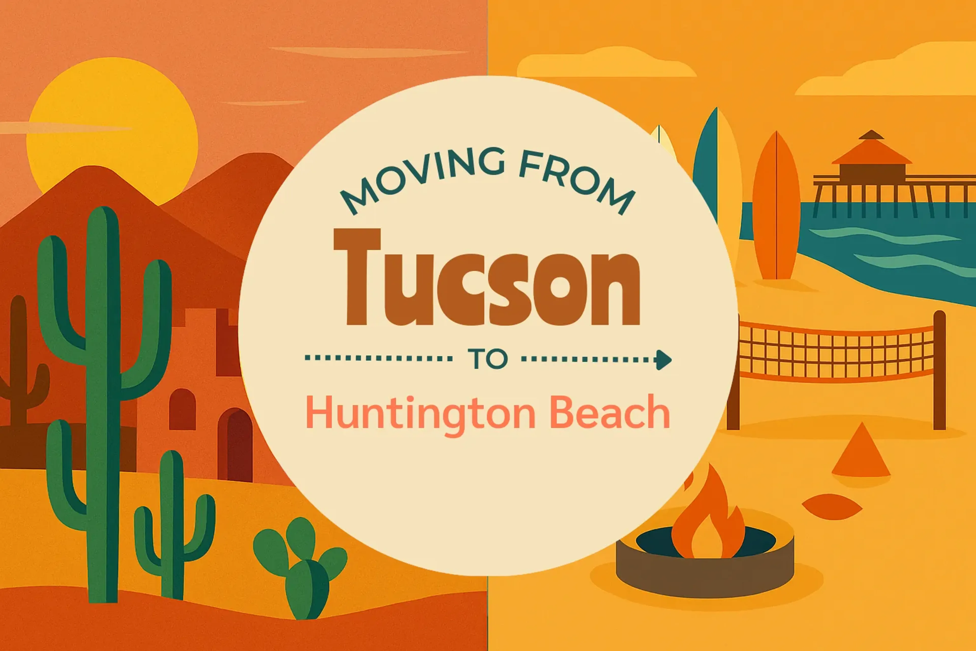 Side-by-side comparison of Tucson to Huntington Beach moving companies