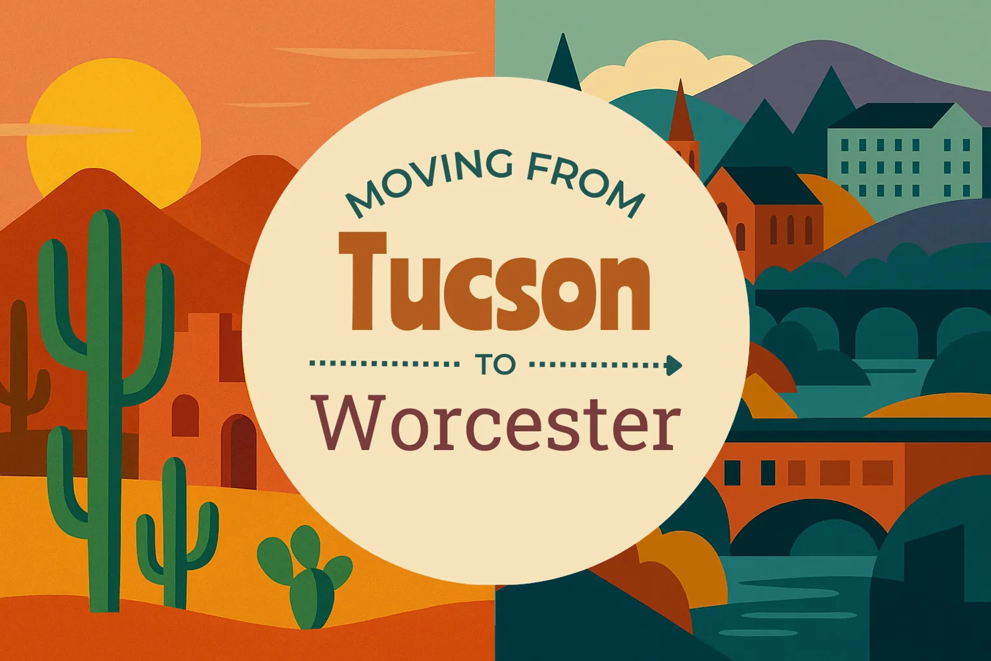 Side-by-side comparison of Tucson to Worcester moving companies