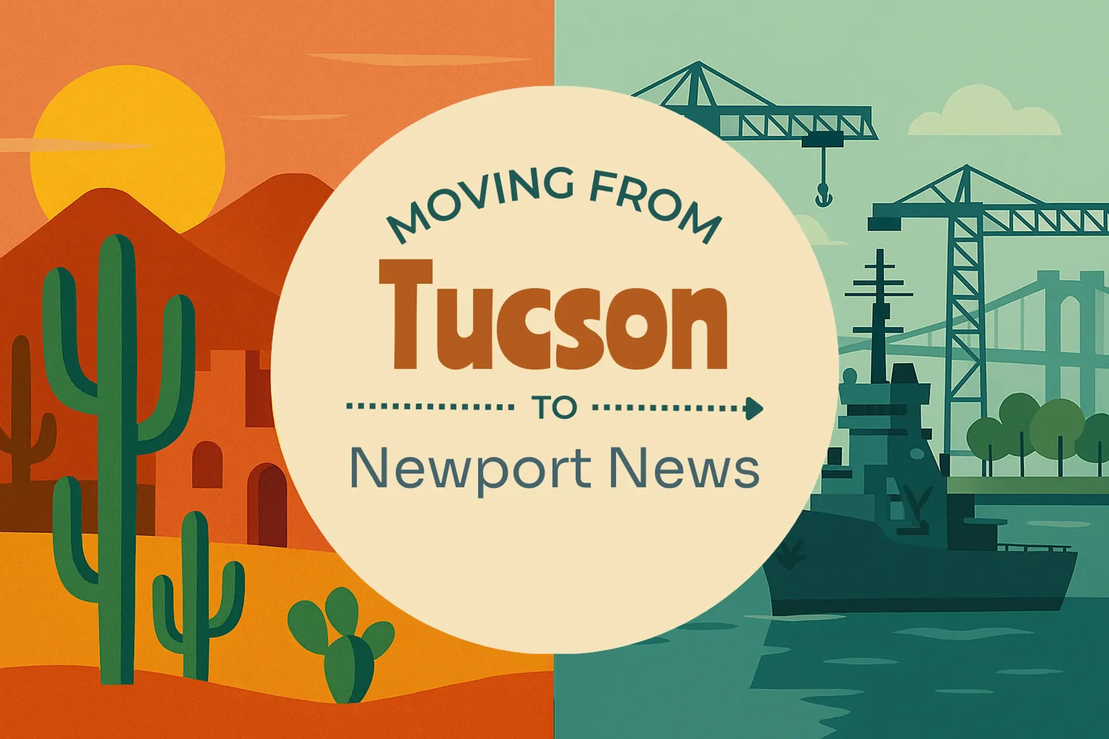 Side-by-side comparison of Tucson to Newport News moving companies