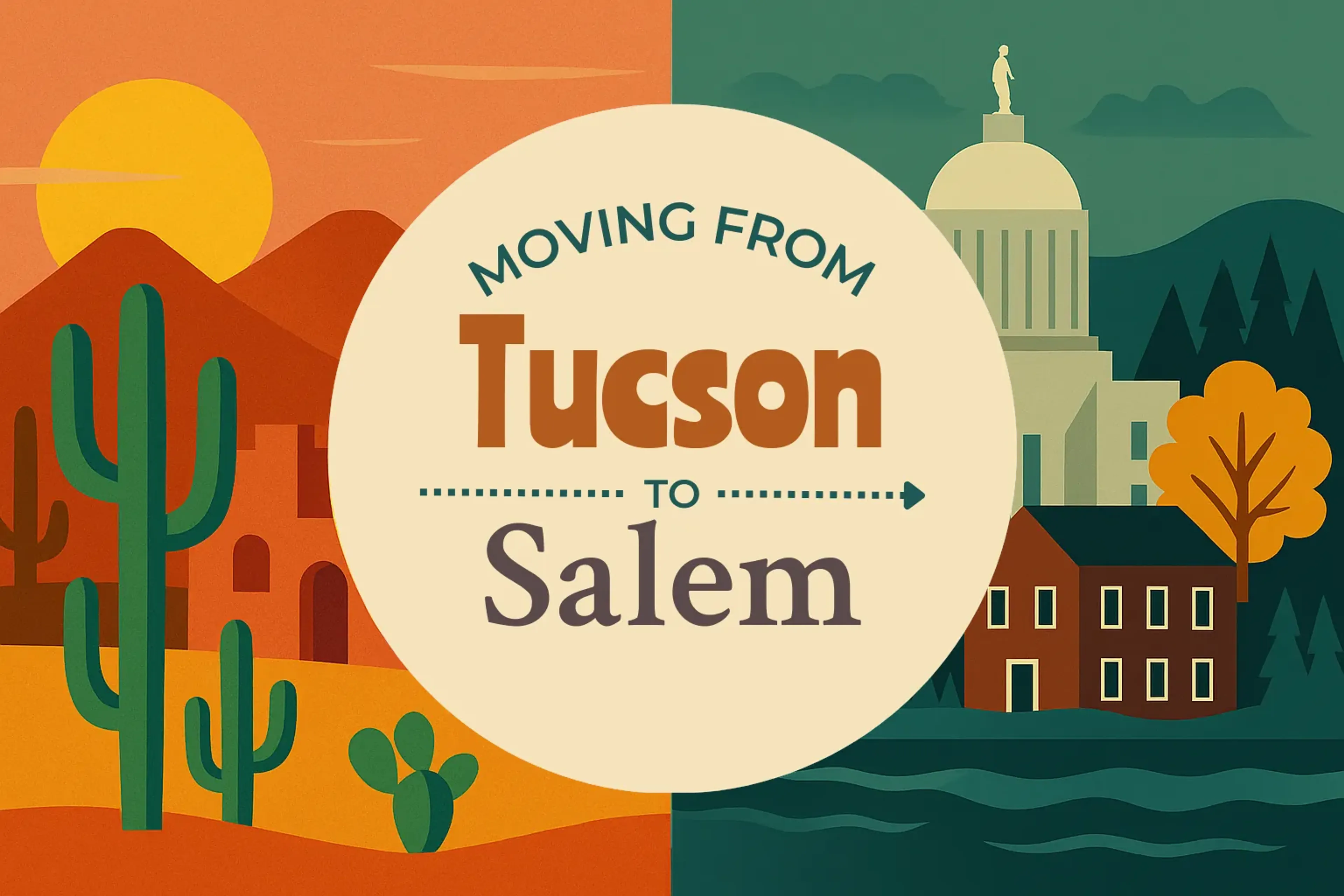 Side-by-side comparison of Tucson to Salem moving companies