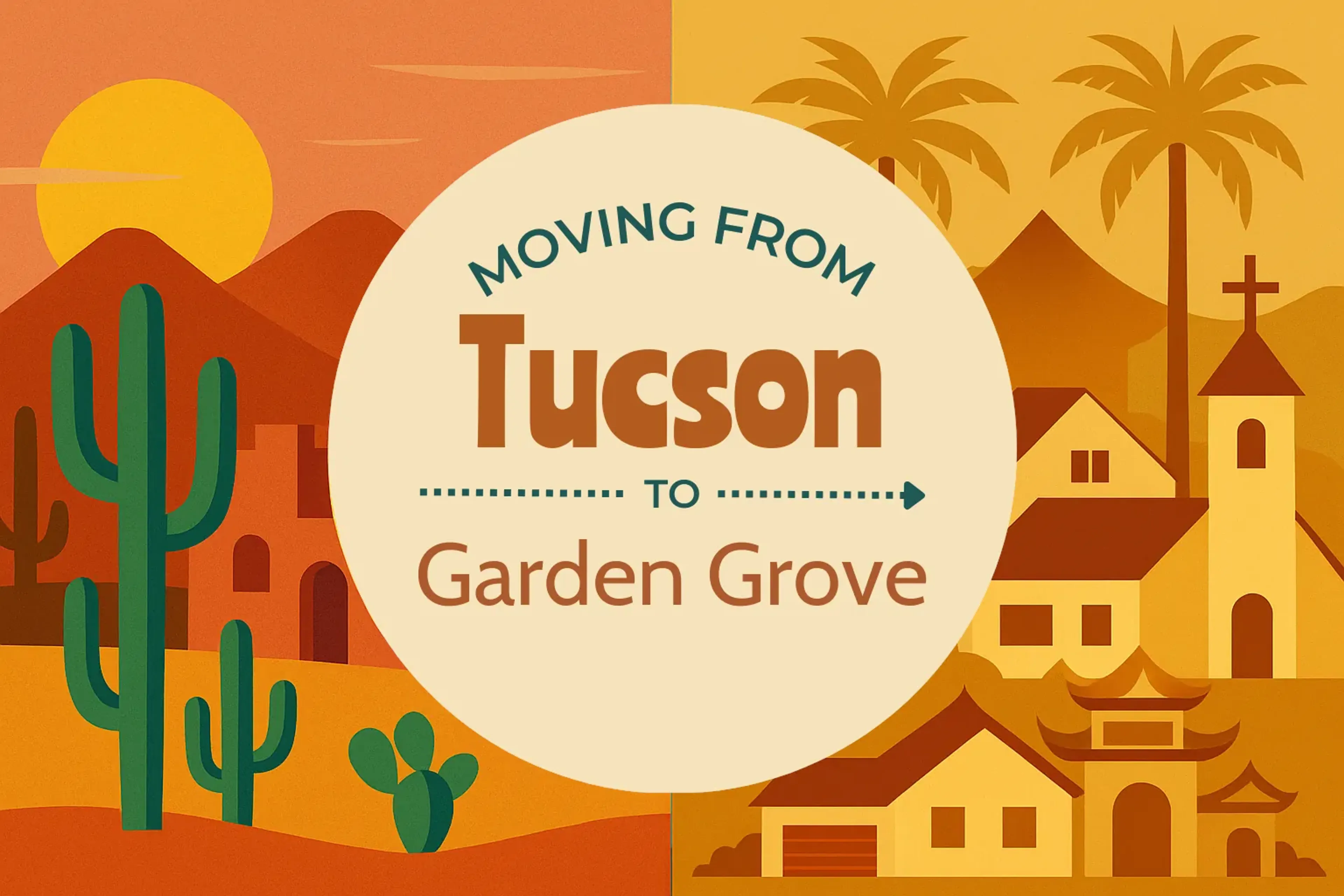 Side-by-side comparison of Tucson to Garden Grove moving companies