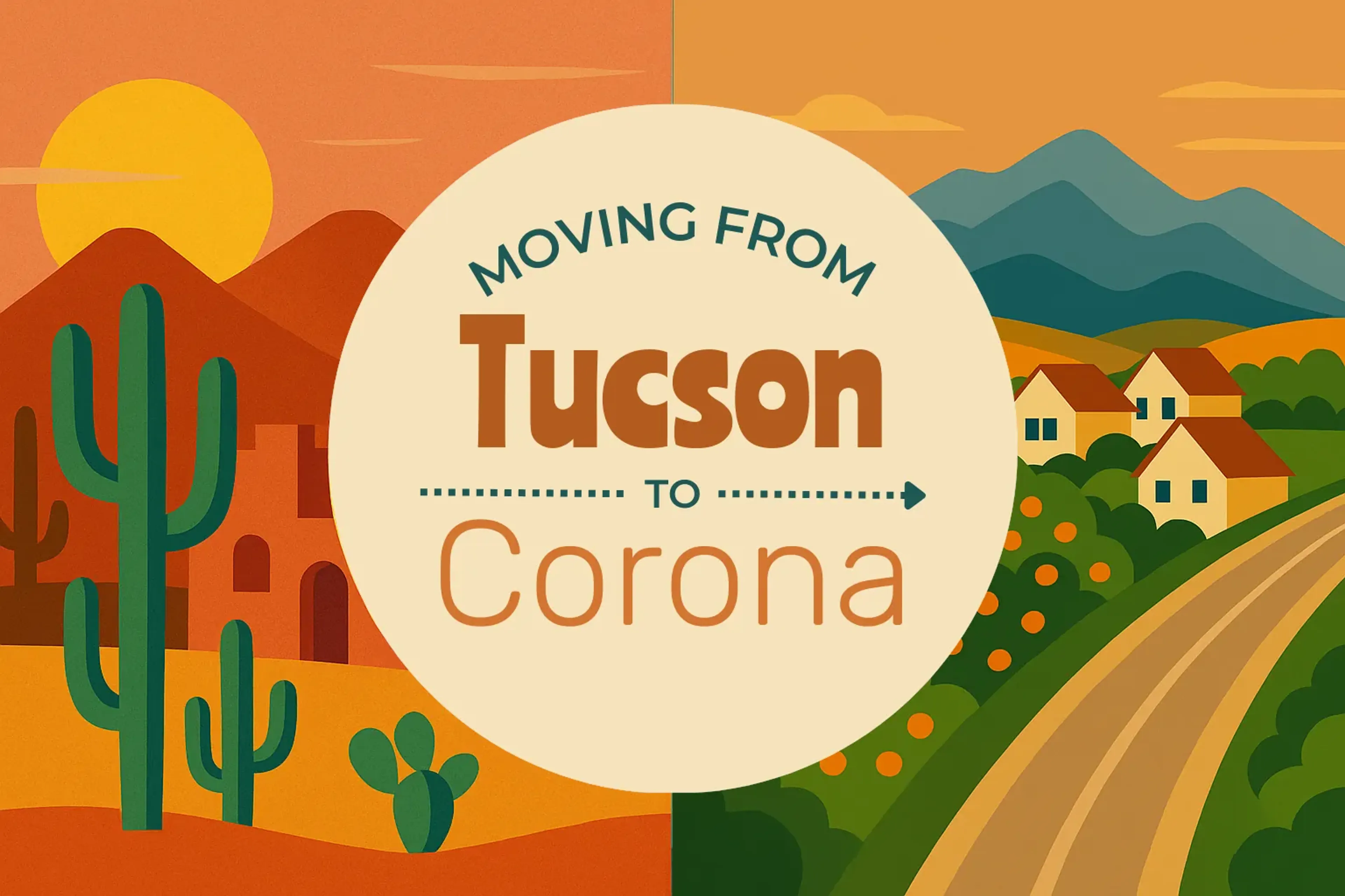 Side-by-side comparison of Tucson to Corona moving companies
