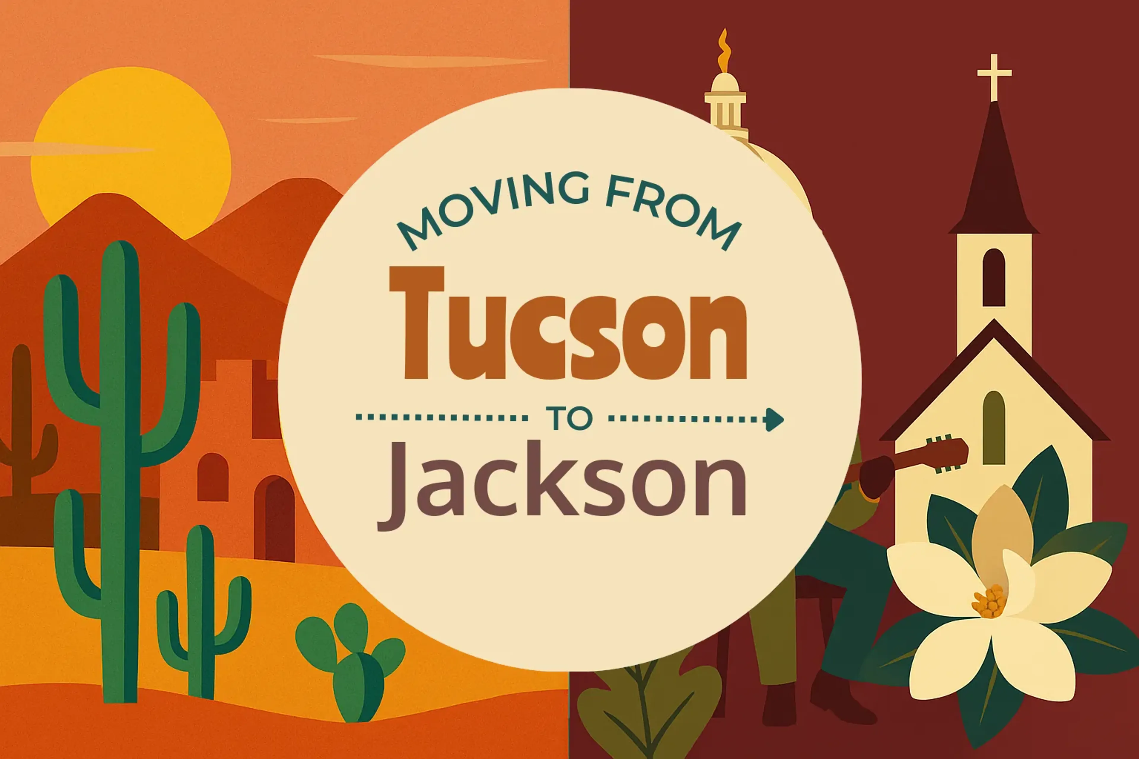Side-by-side comparison of Tucson to Jackson moving companies