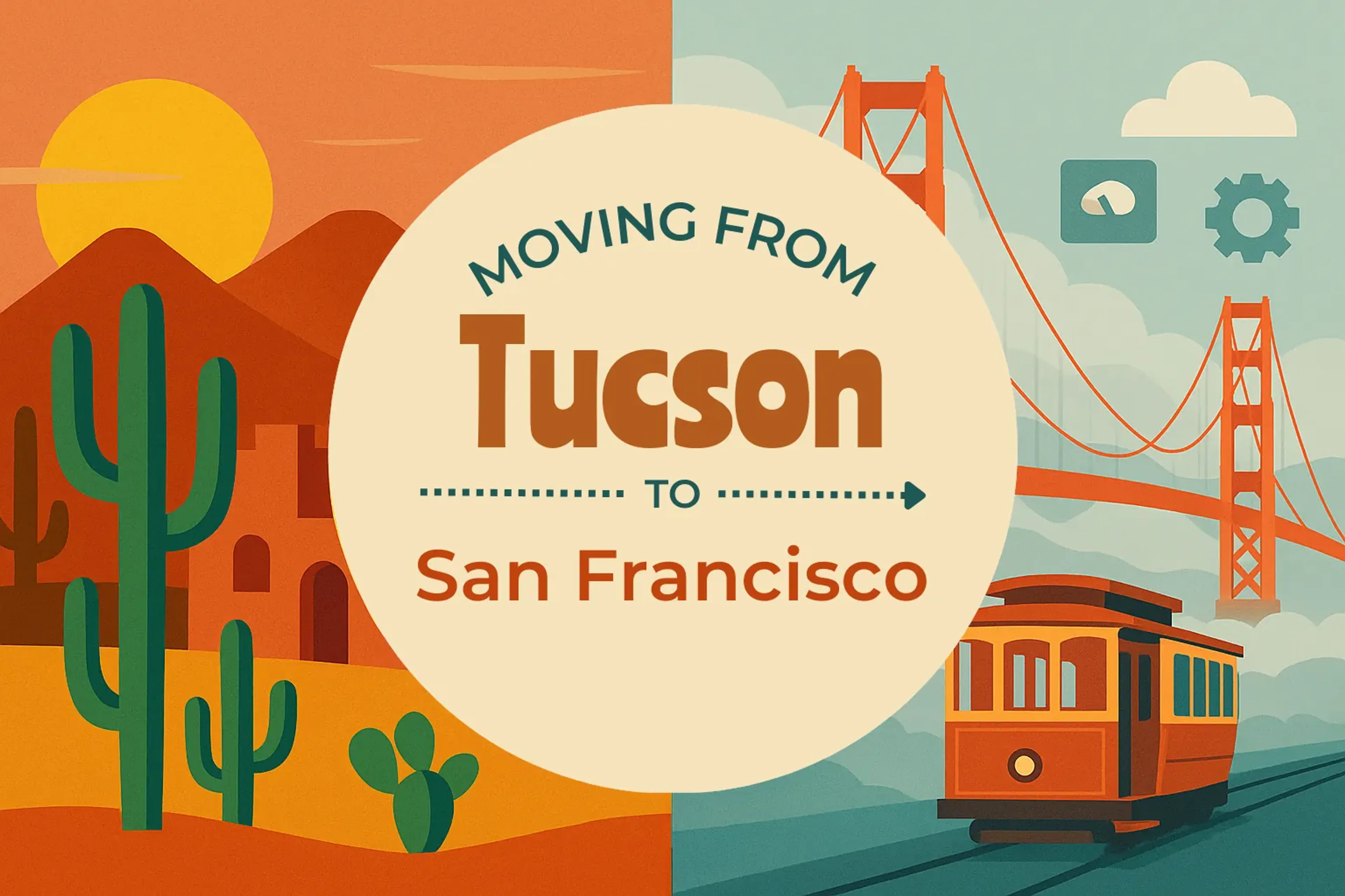 Side-by-side comparison of Tucson to San Francisco moving companies