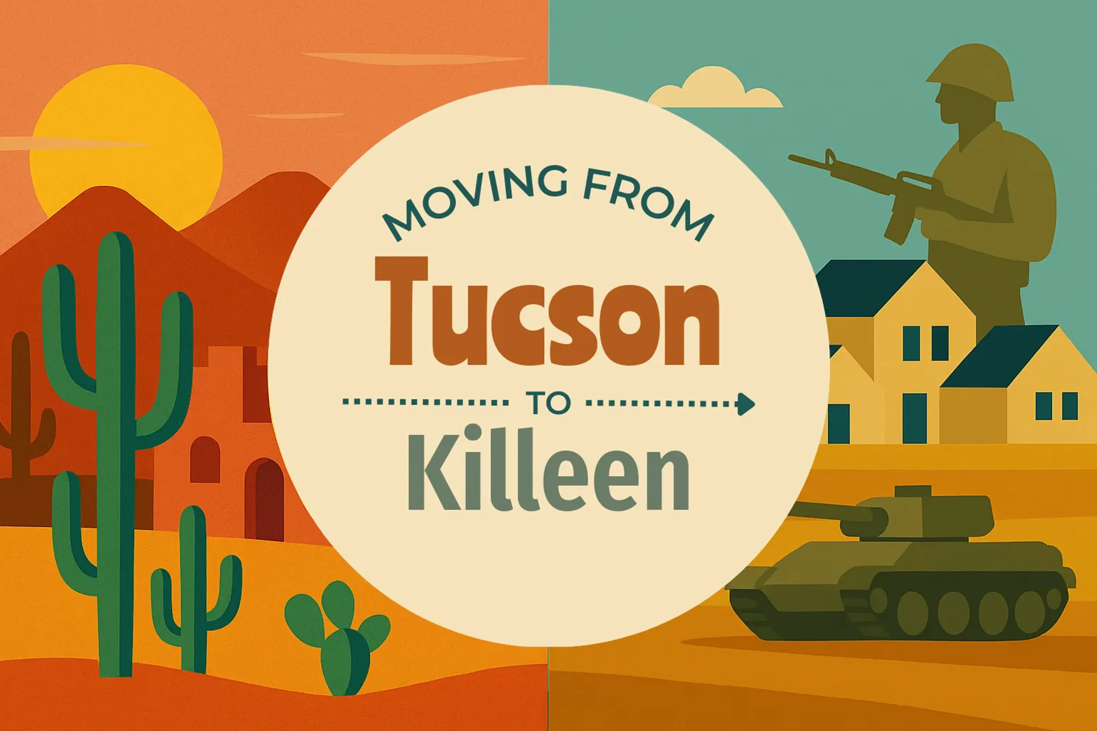 Side-by-side comparison of Tucson to Killeen moving companies