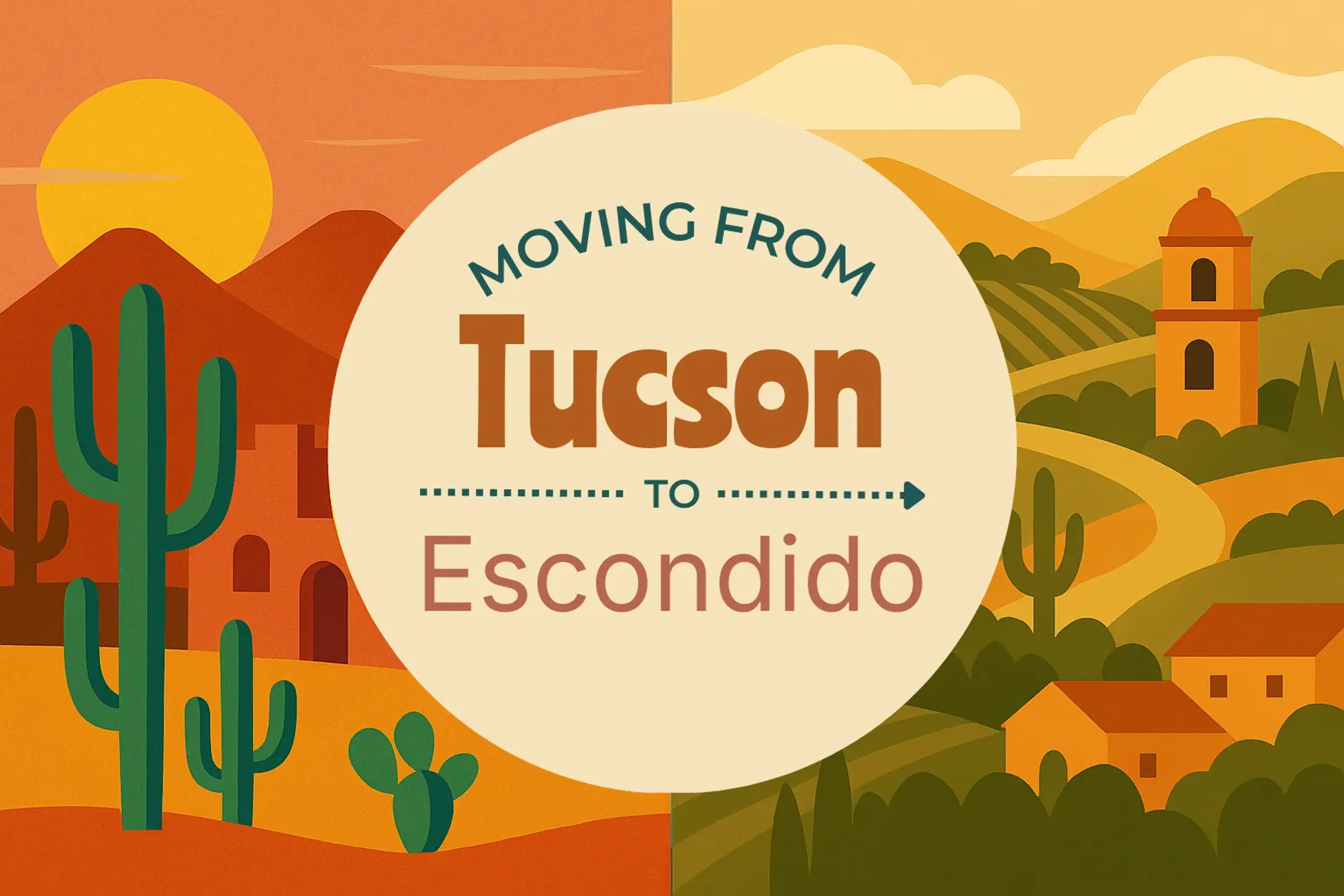 Side-by-side comparison of Tucson to Escondido moving companies