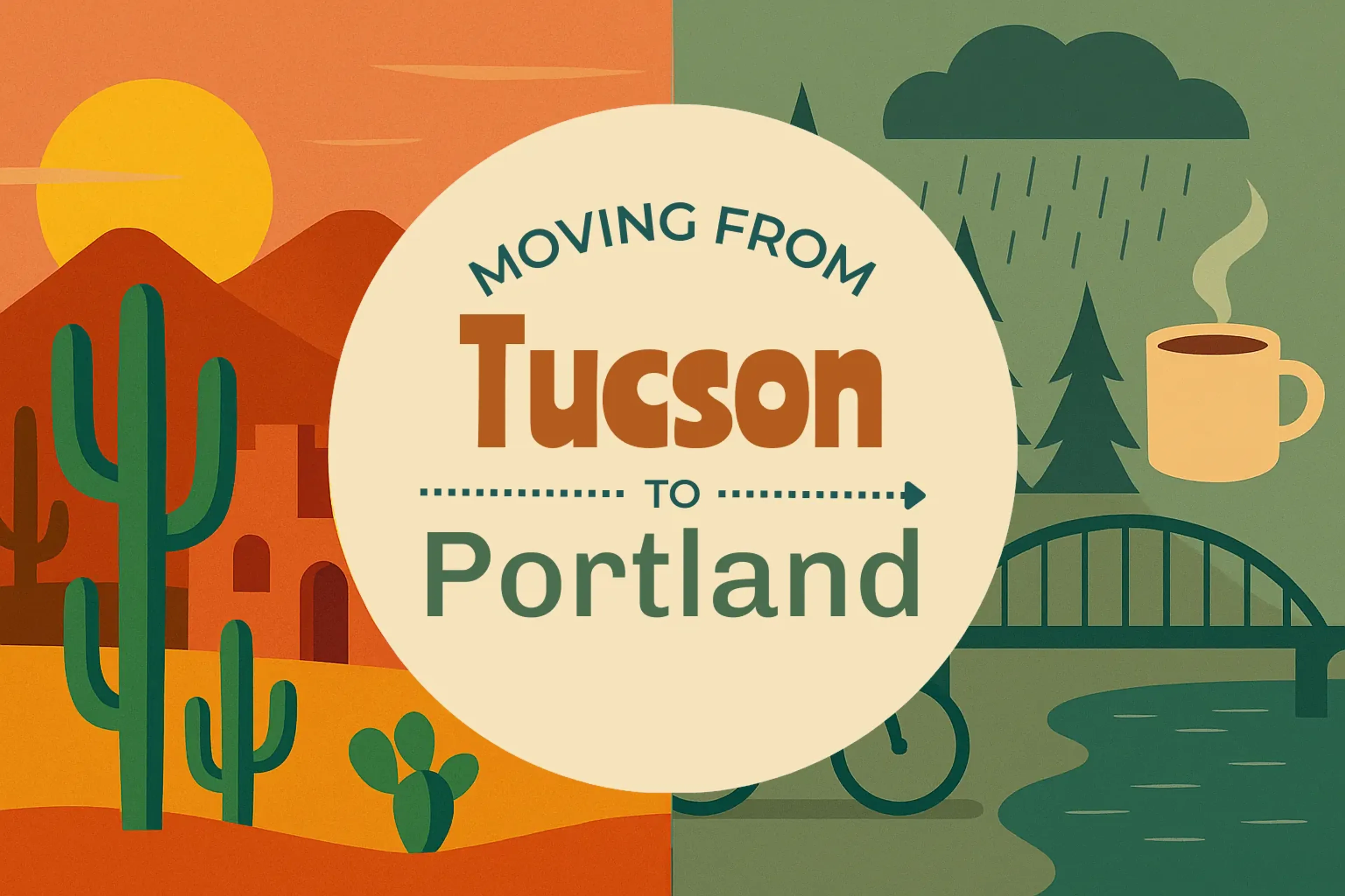Side-by-side comparison of Tucson to Portland moving companies