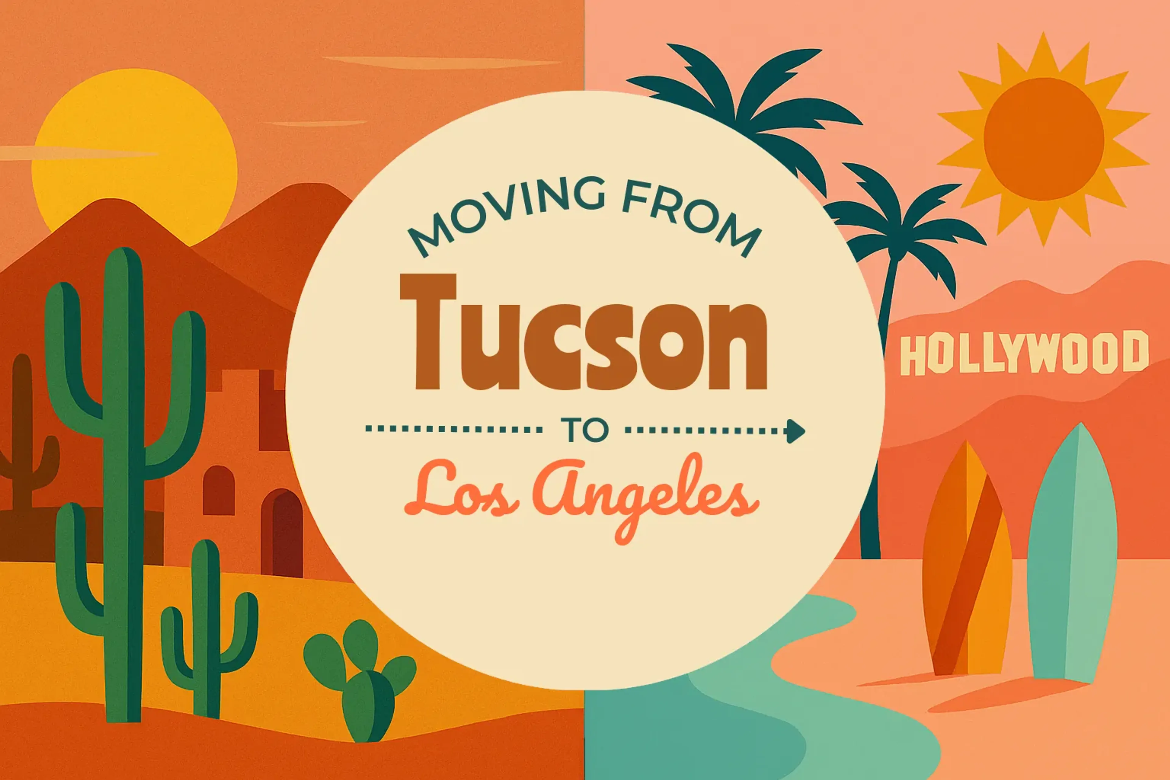 Side-by-side comparison of Tucson to Los Angeles moving companies