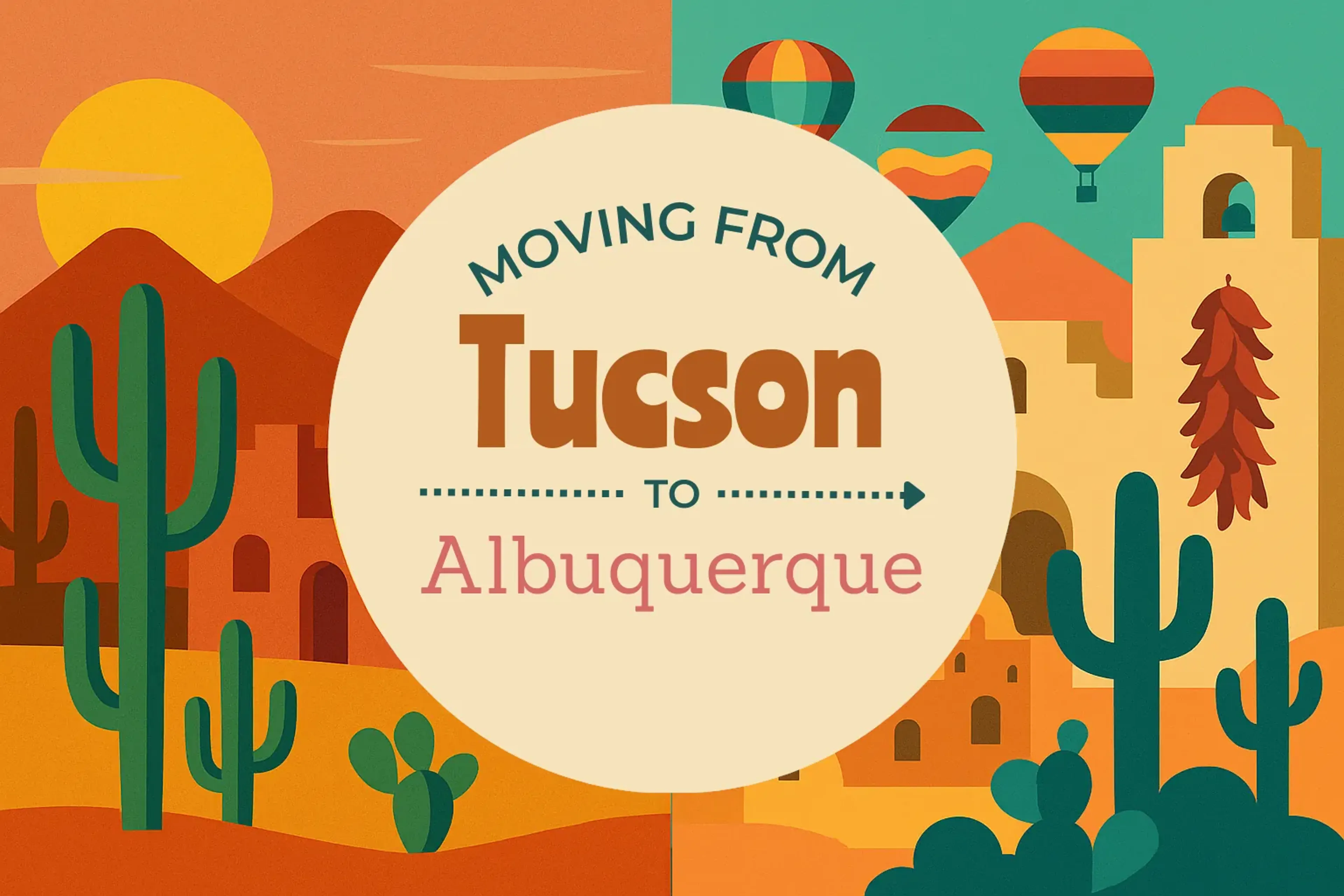 Side-by-side comparison of Tucson to Albuquerque moving companies