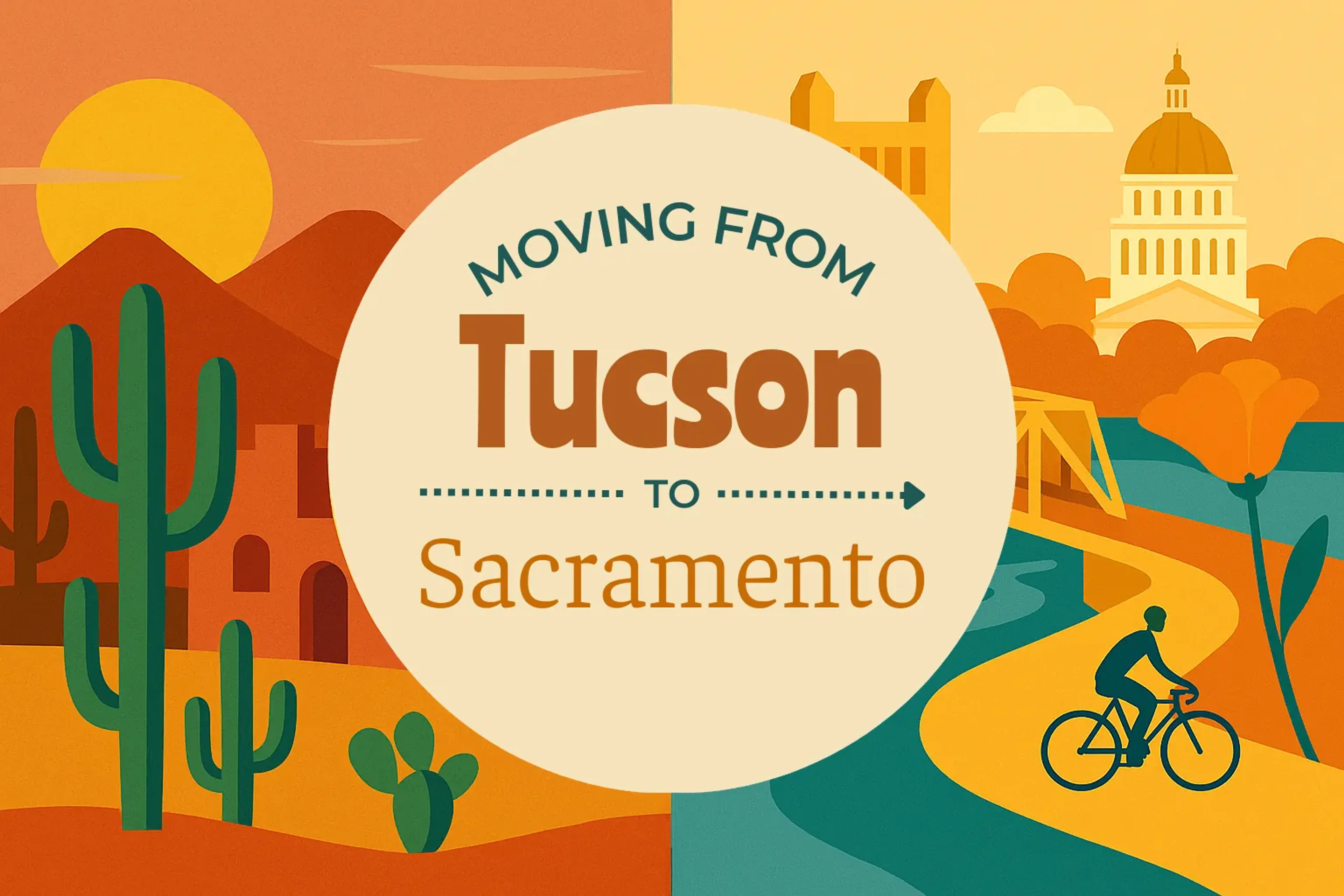 Side-by-side comparison of Tucson to Sacramento moving companies