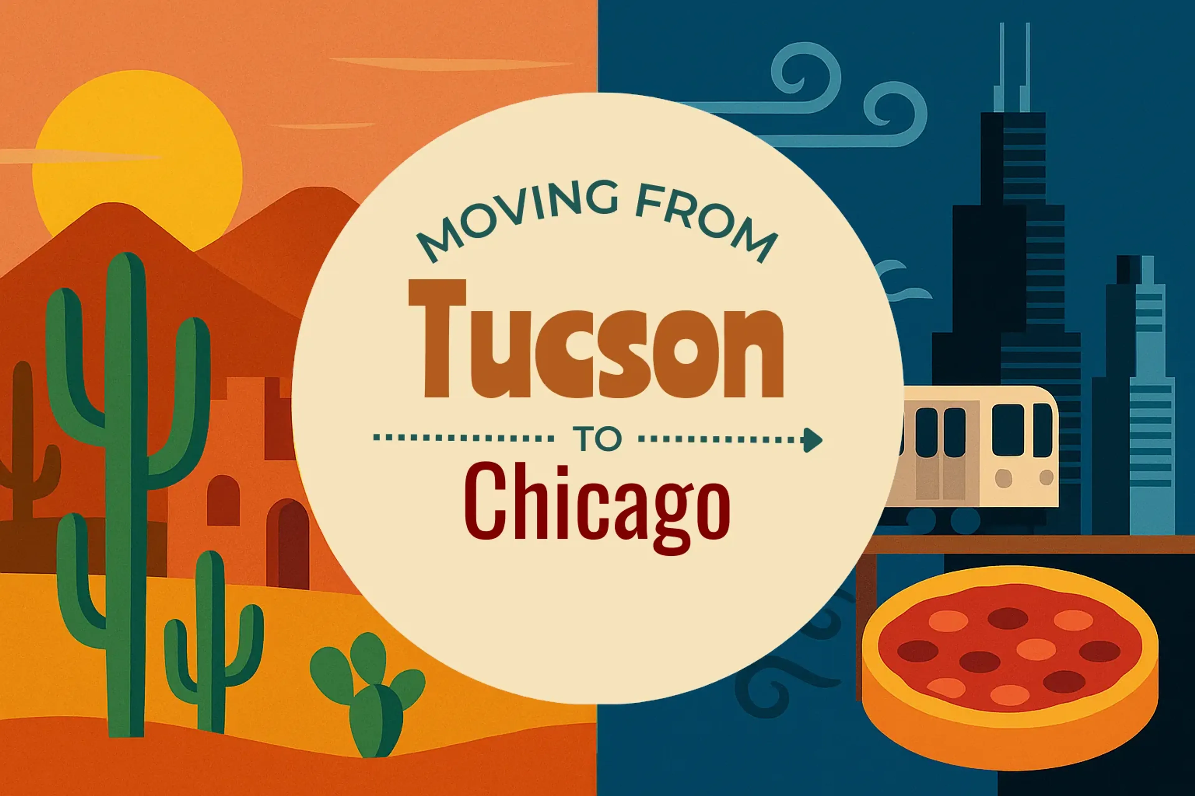 Side-by-side comparison of Tucson to Chicago moving companies