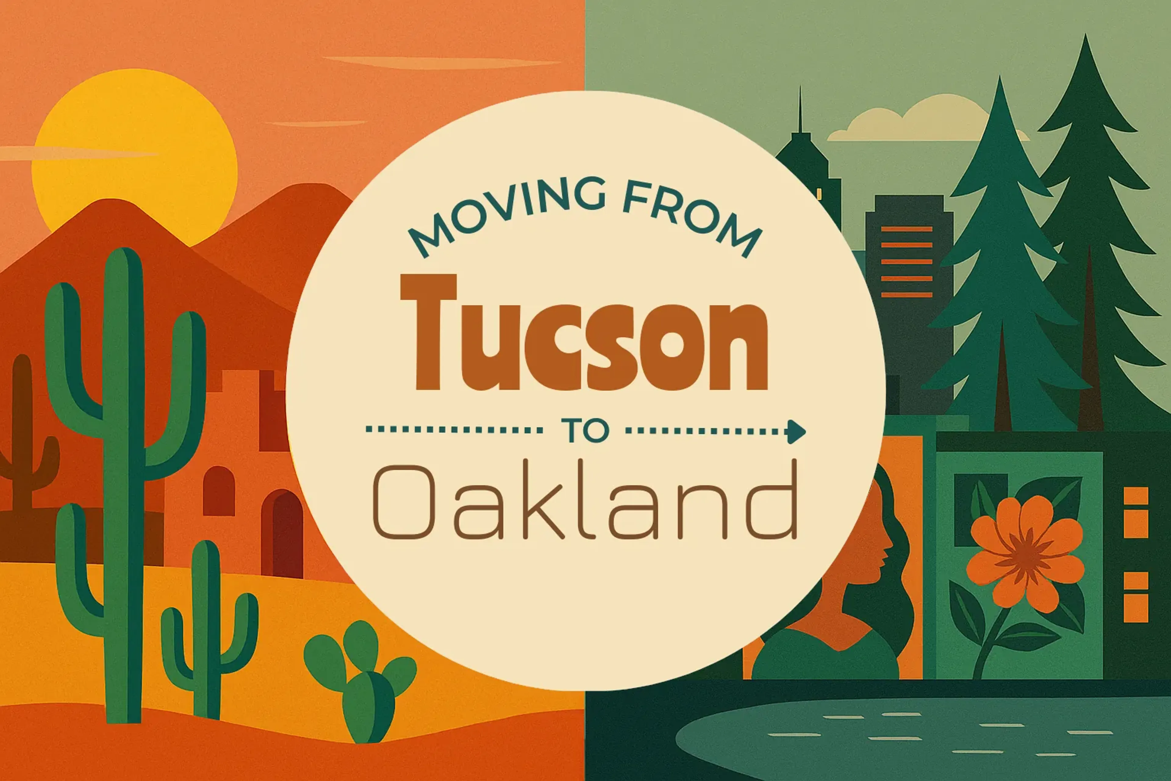 Side-by-side comparison of Tucson to Oakland moving companies