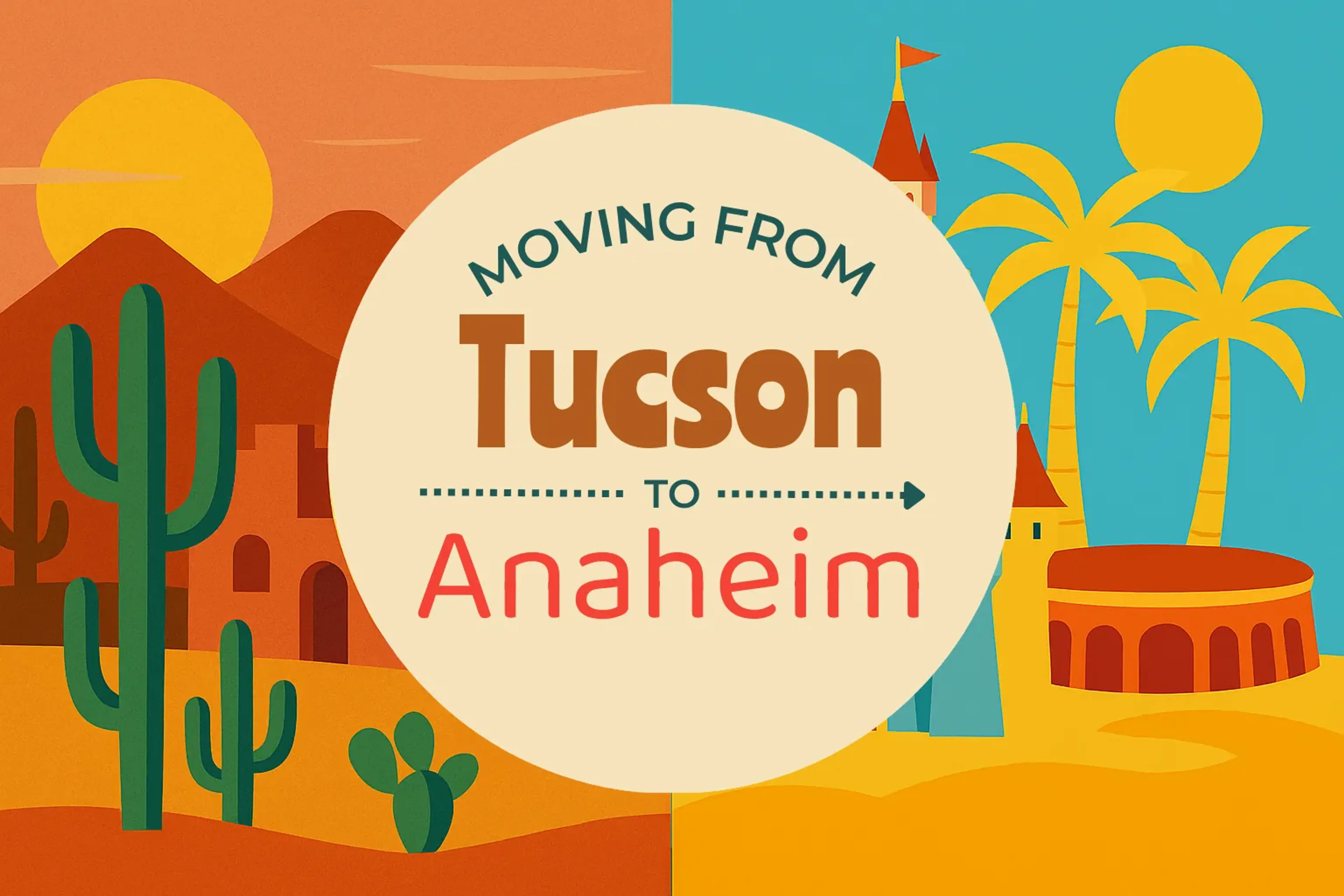 Side-by-side comparison of Tucson to Anaheim moving companies