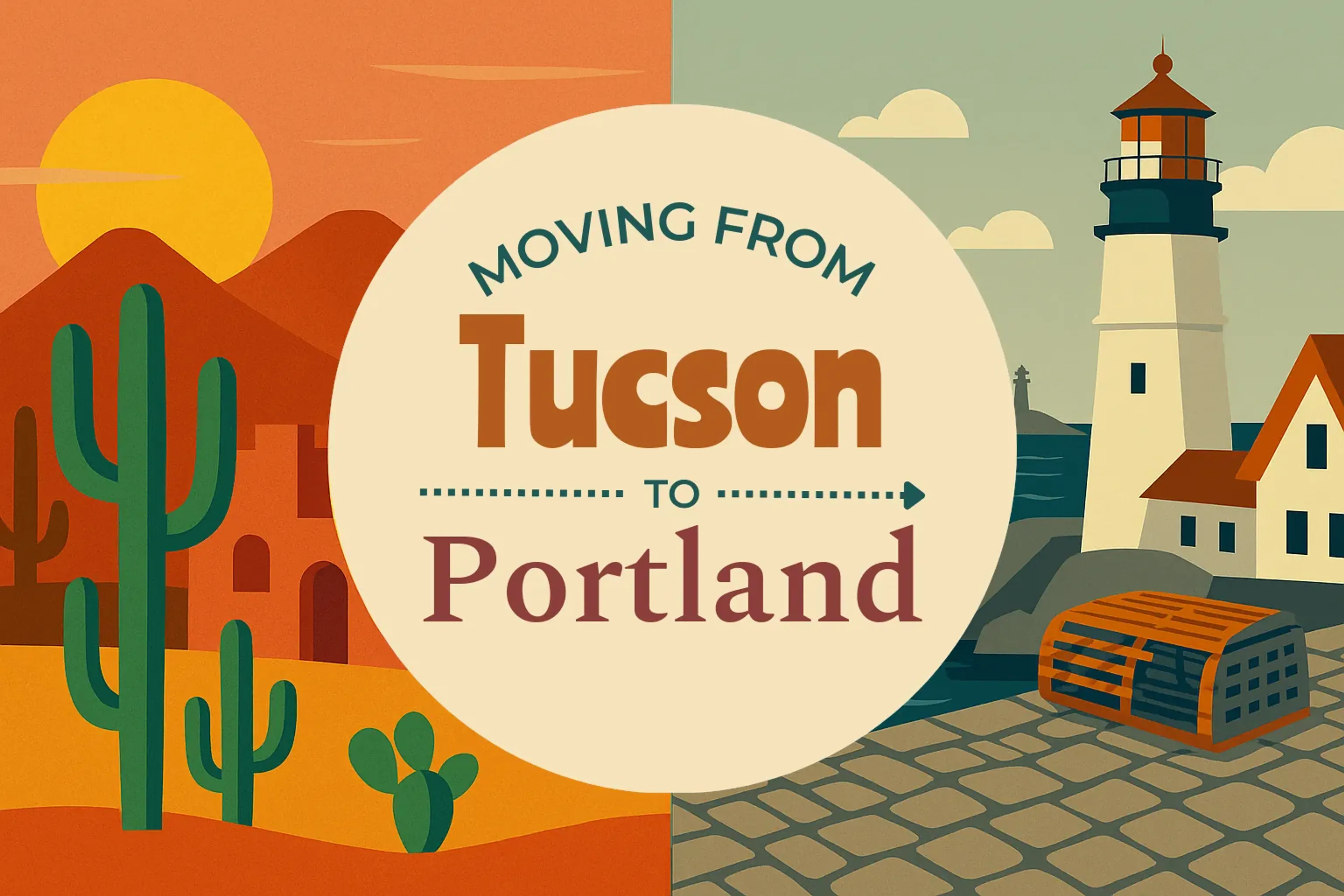 Side-by-side comparison of Tucson to Portland moving companies