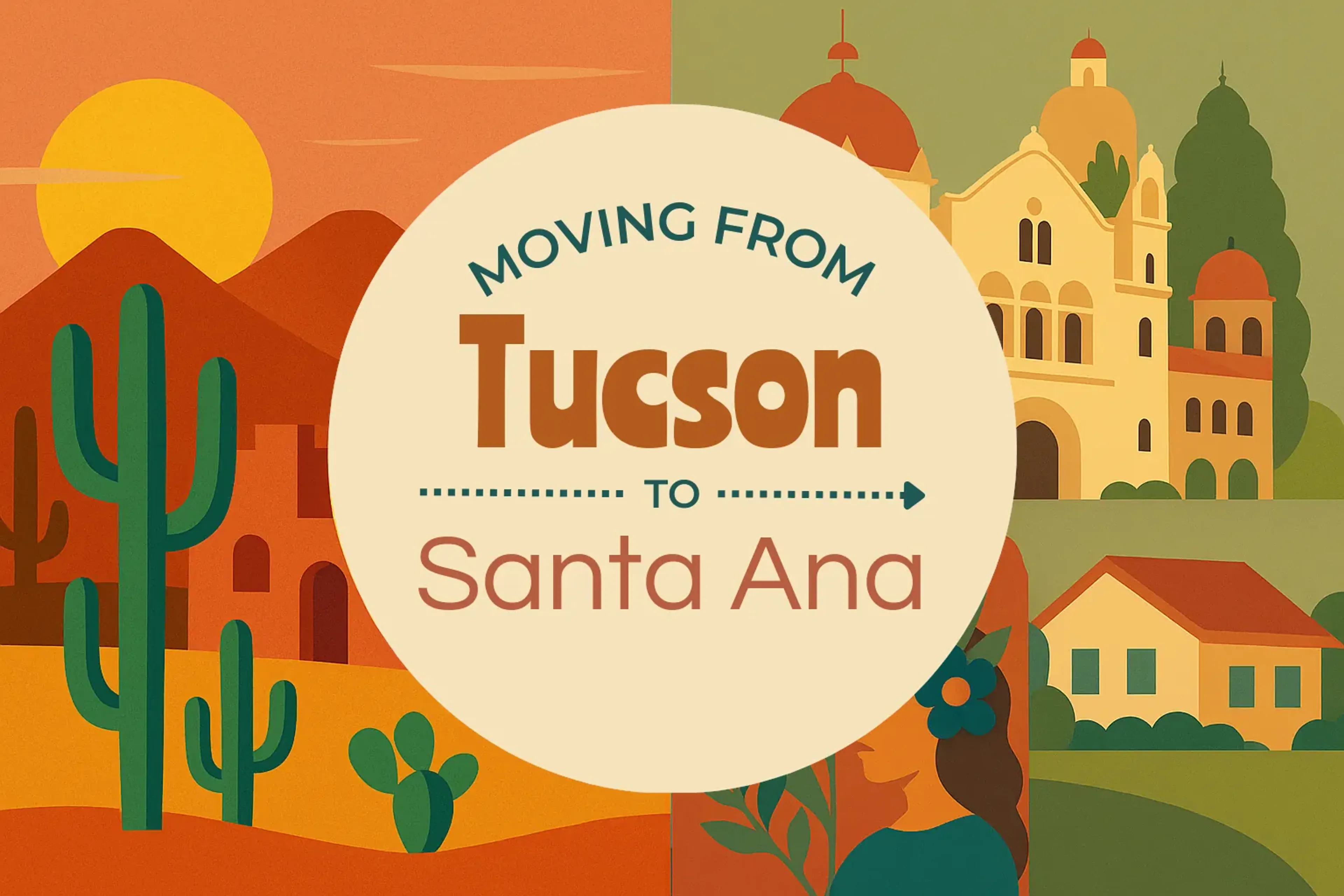 Side-by-side comparison of Tucson to Santa Ana moving companies