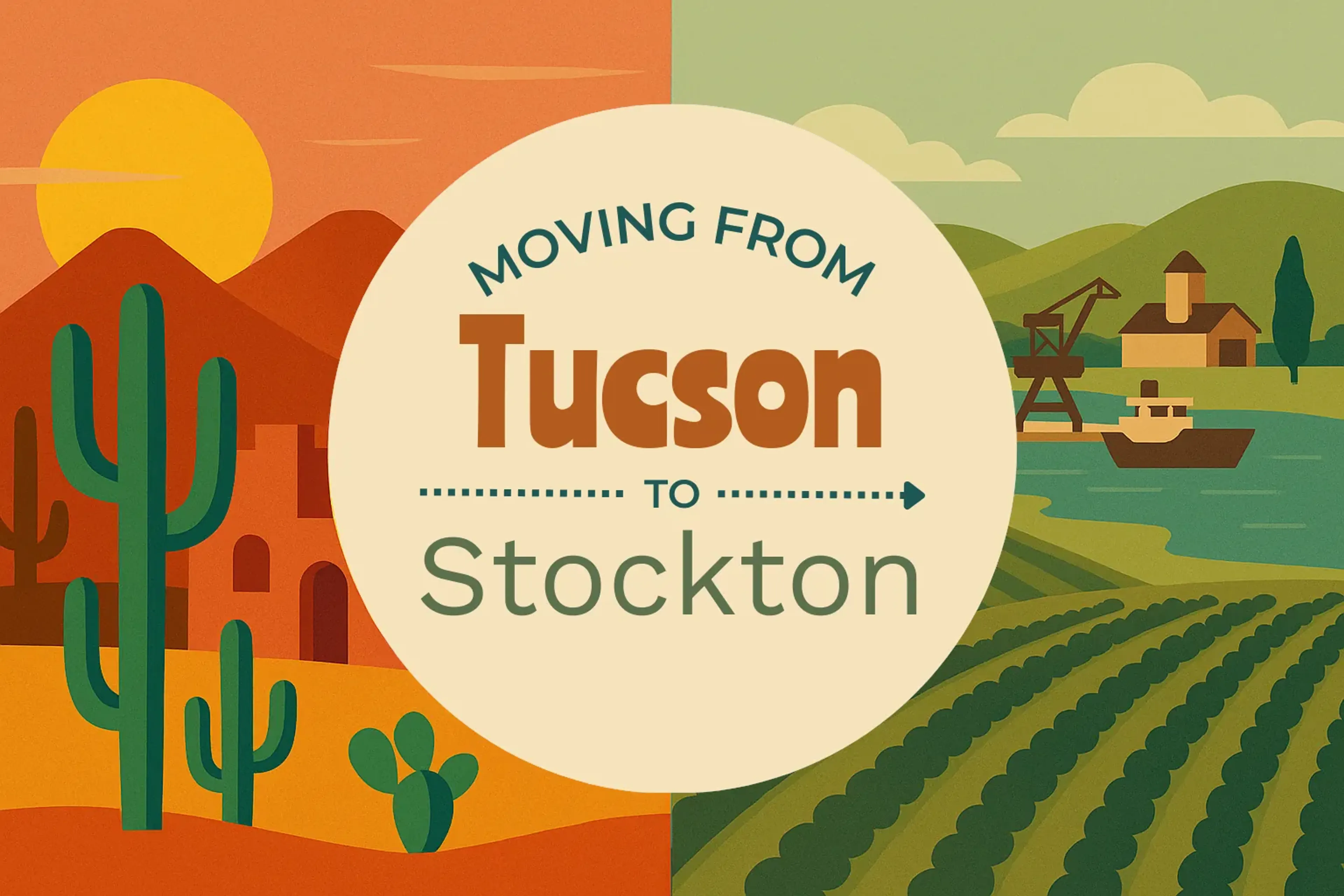 Side-by-side comparison of Tucson to Stockton moving companies