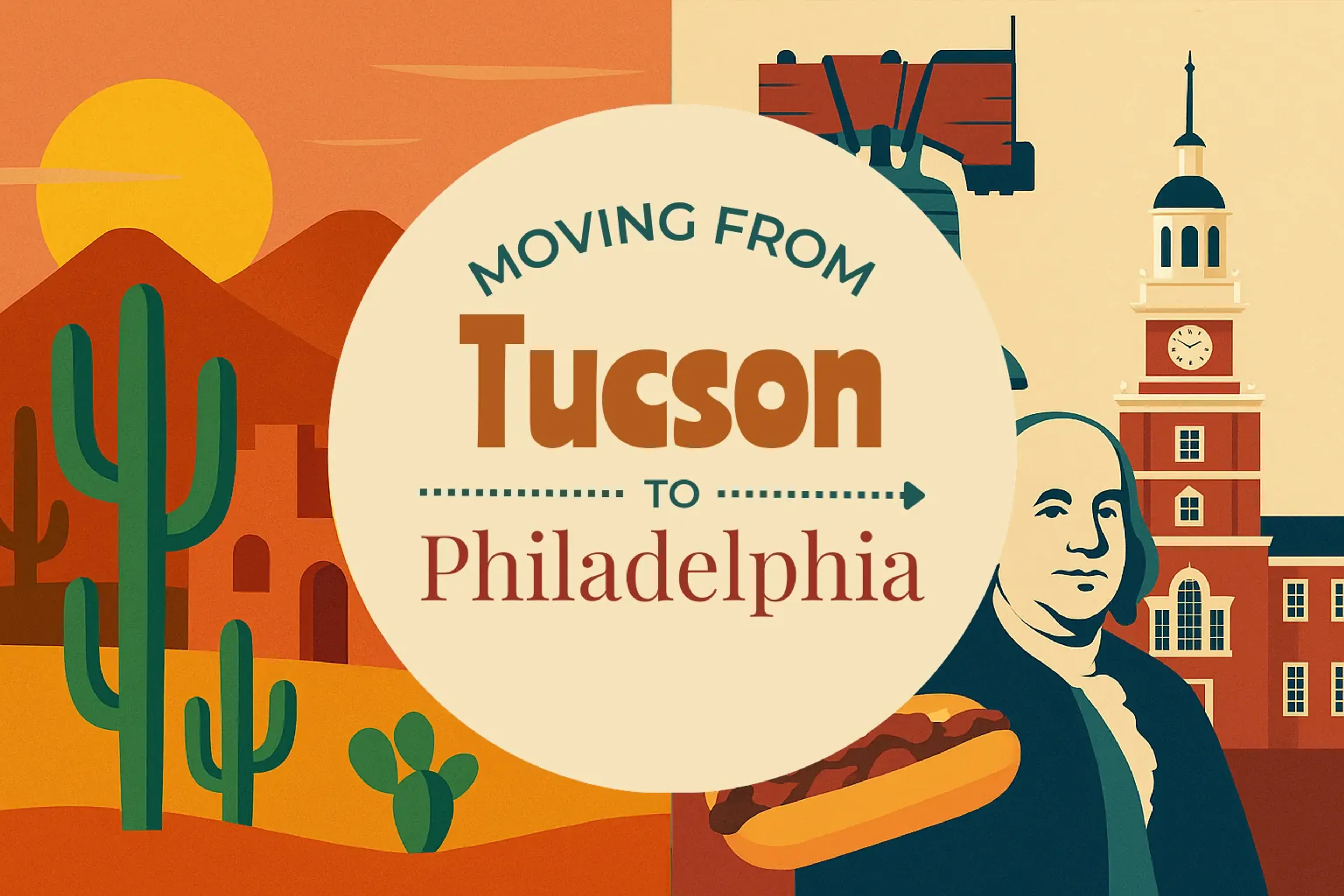 Side-by-side comparison of Tucson to Philadelphia moving companies