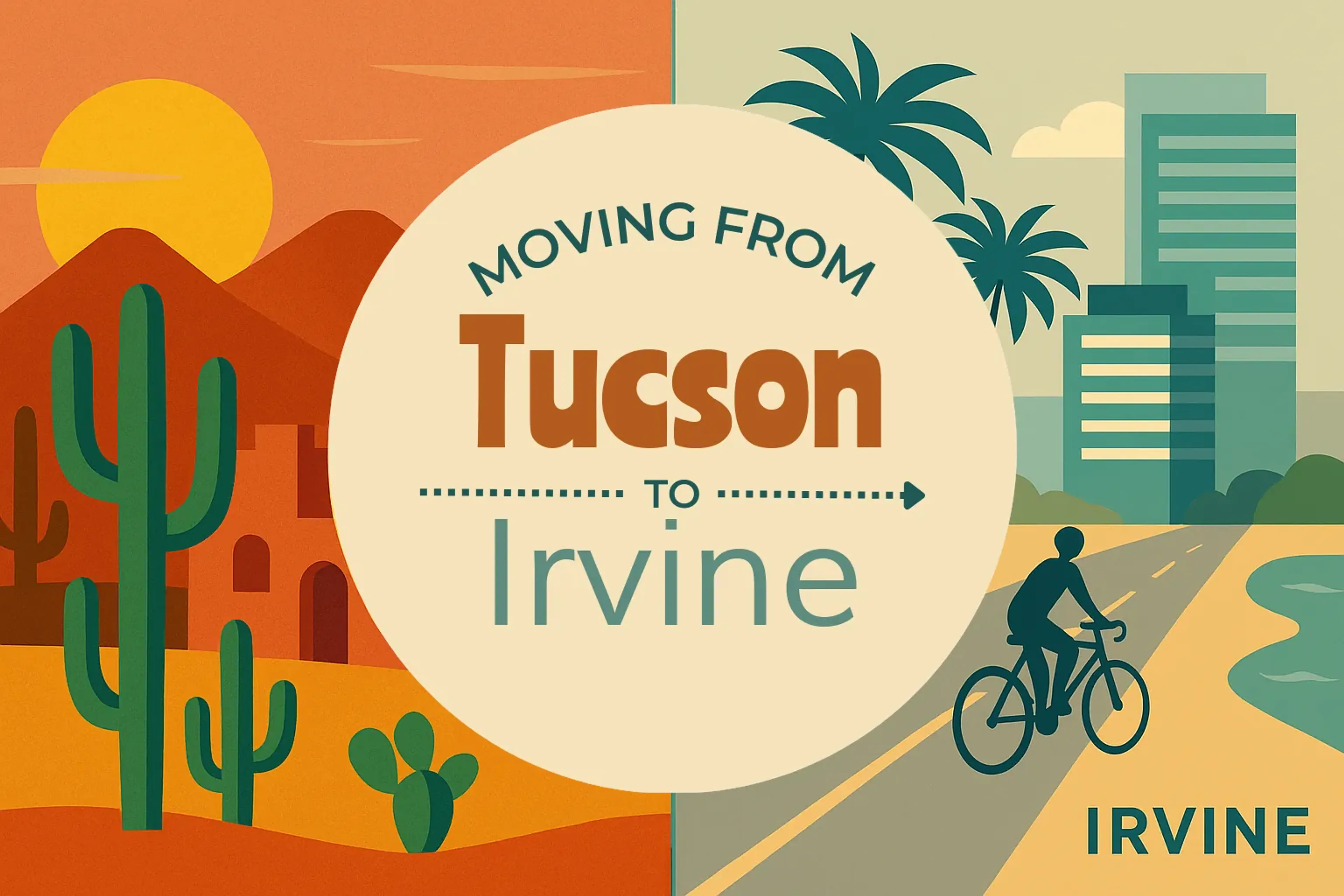 Side-by-side comparison of Tucson to Irvine moving companies