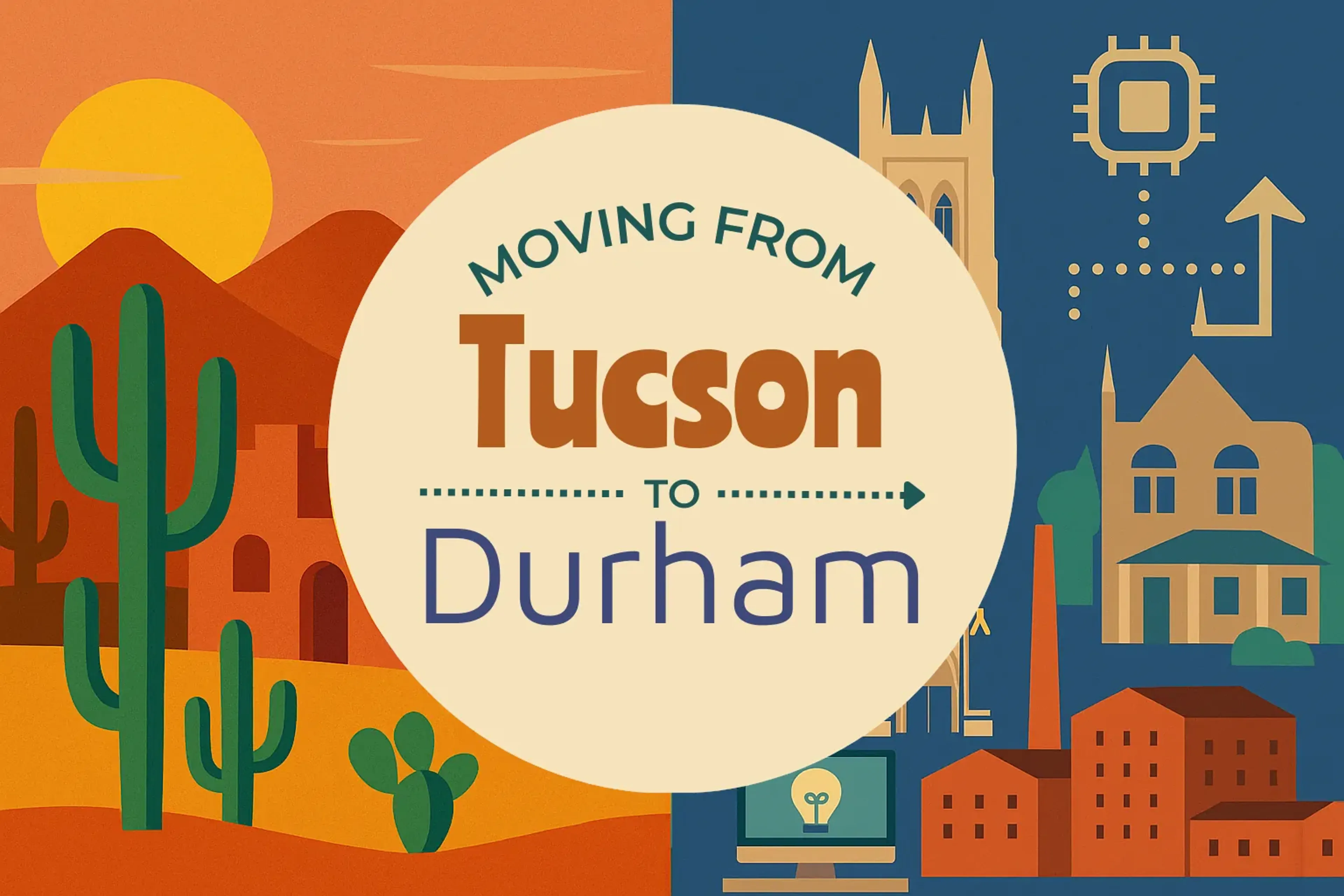 Side-by-side comparison of Tucson to Durham moving companies