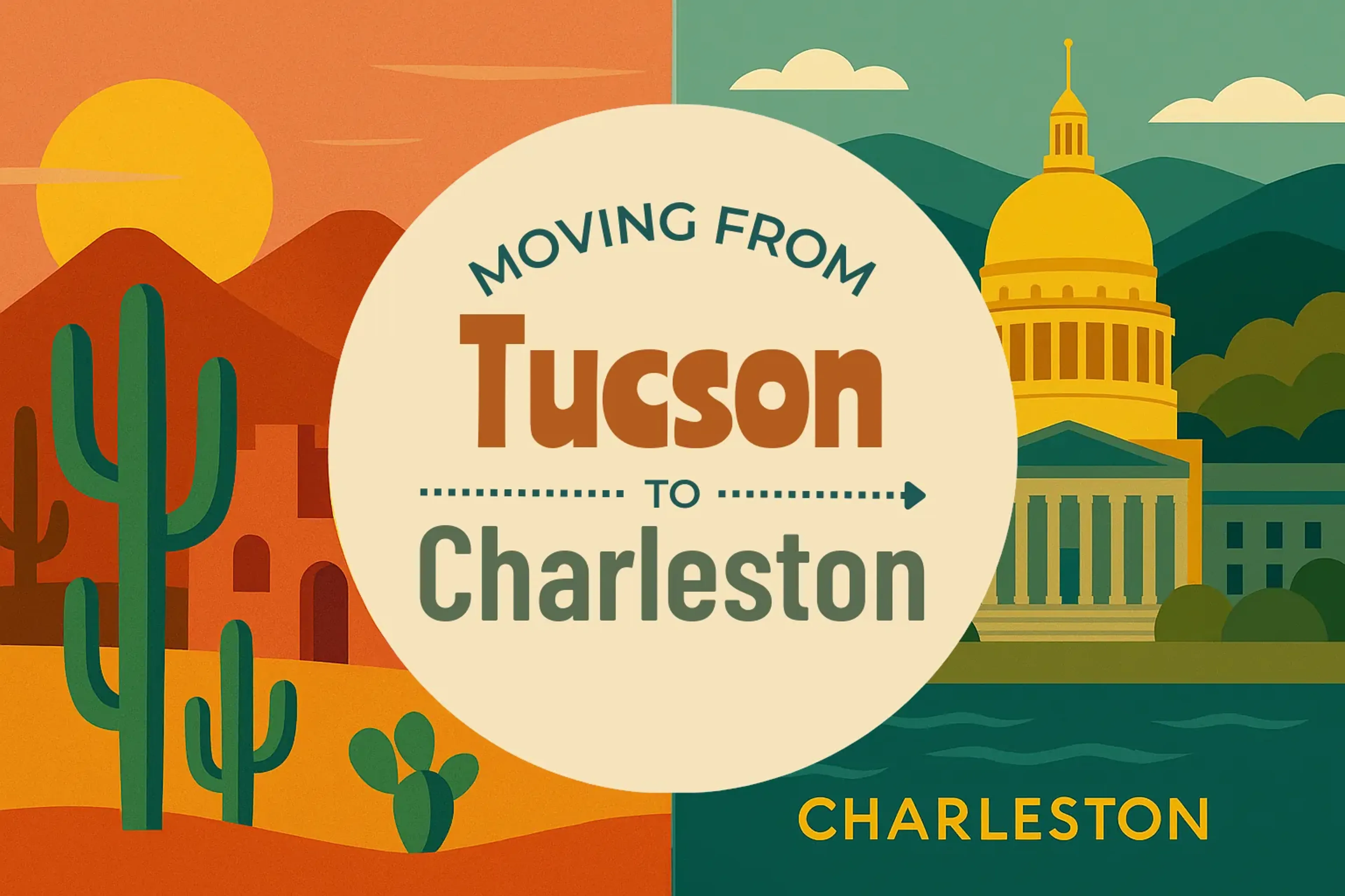 Side-by-side comparison of Tucson to Charleston moving companies