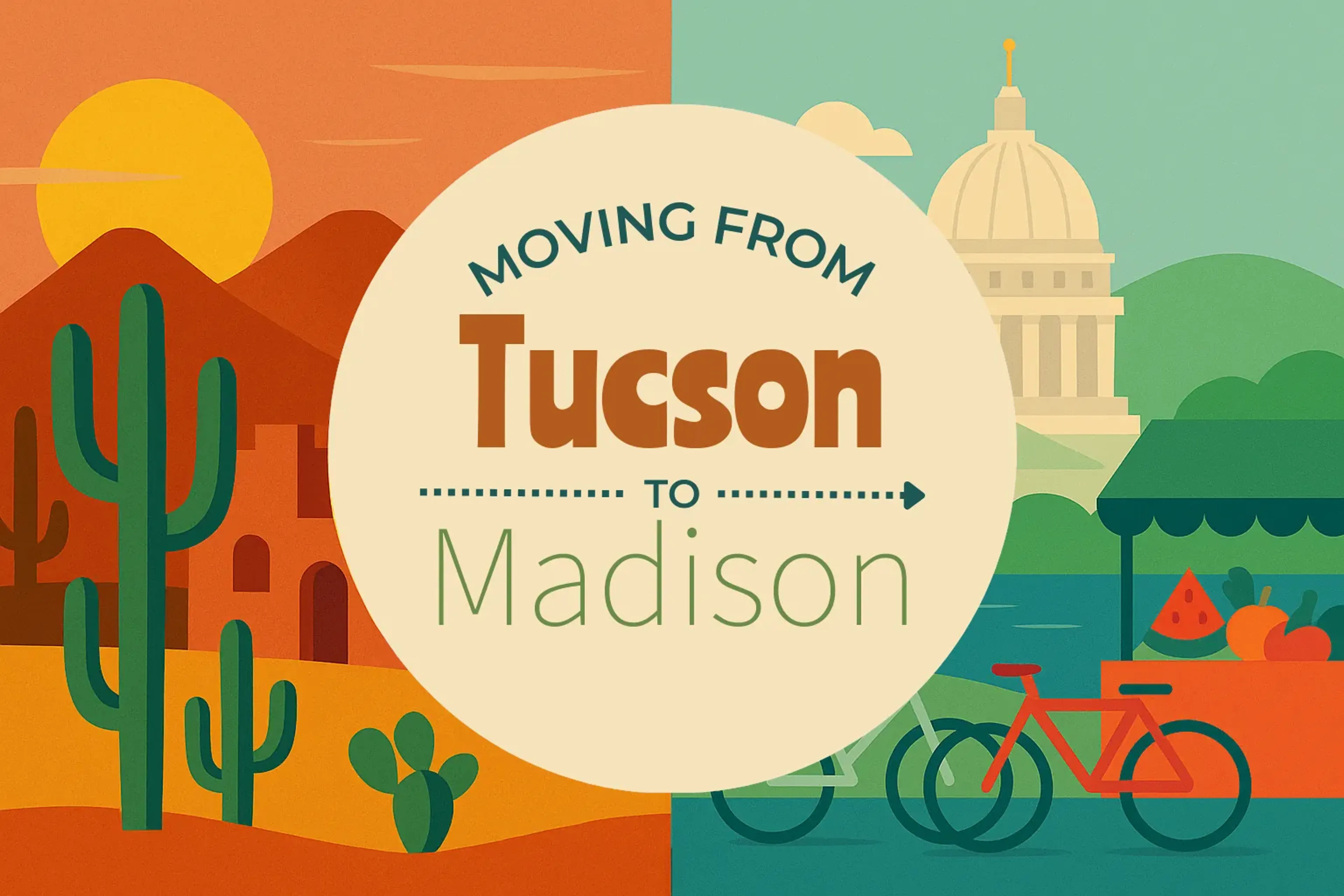 Side-by-side comparison of Tucson to Madison moving companies