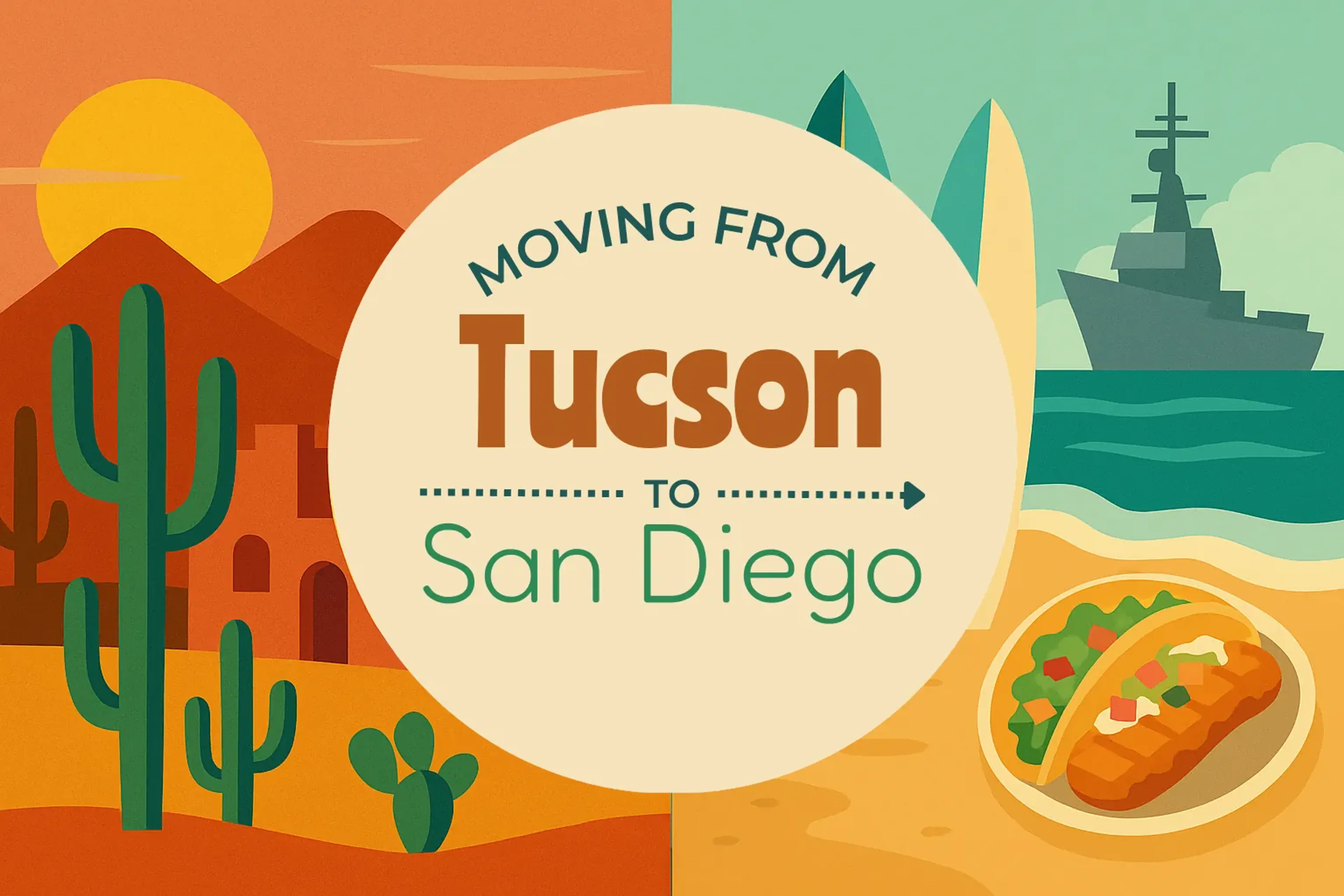 Side-by-side comparison of Tucson to San Diego moving companies
