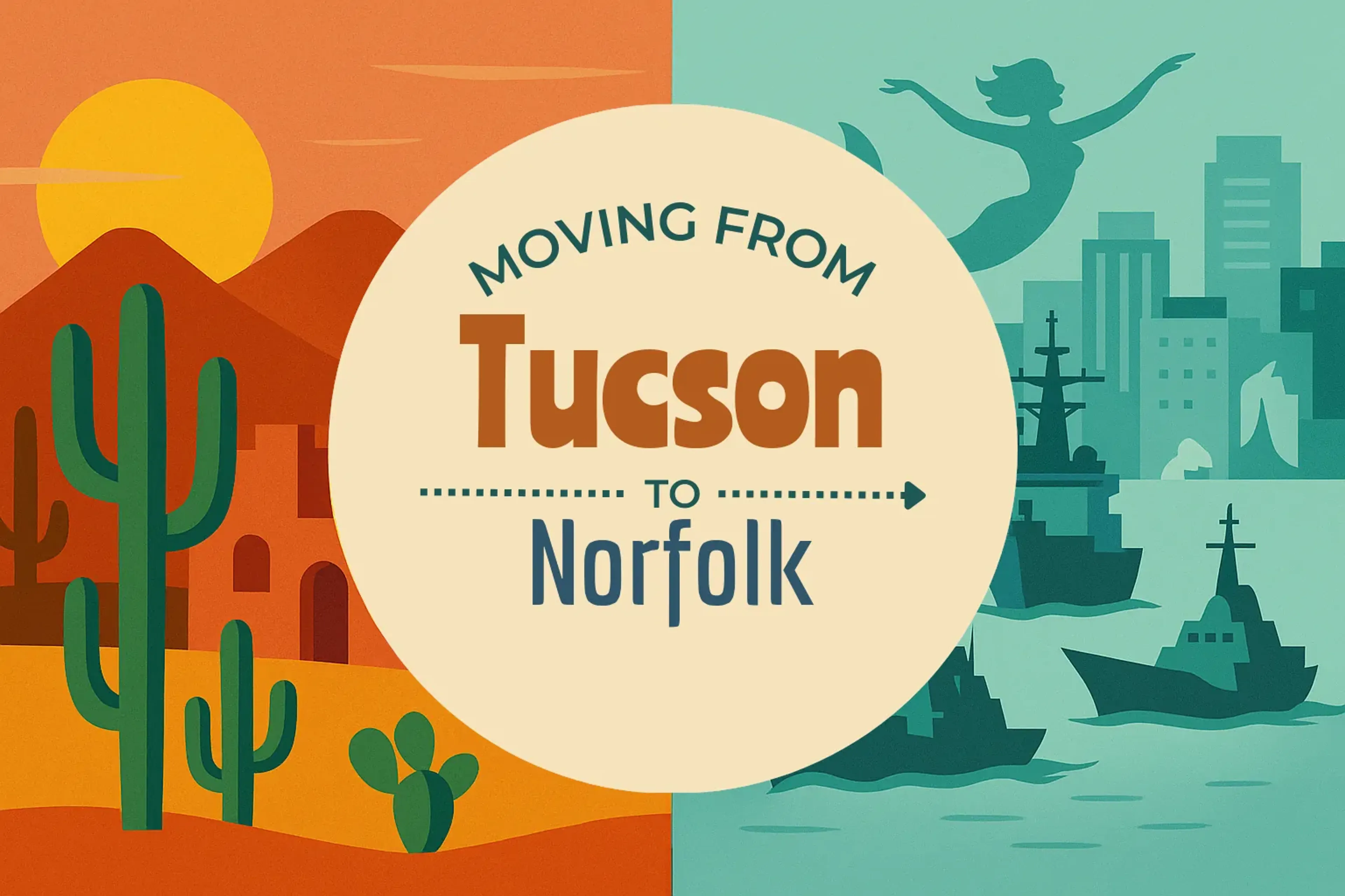 Side-by-side comparison of Tucson to Norfolk moving companies
