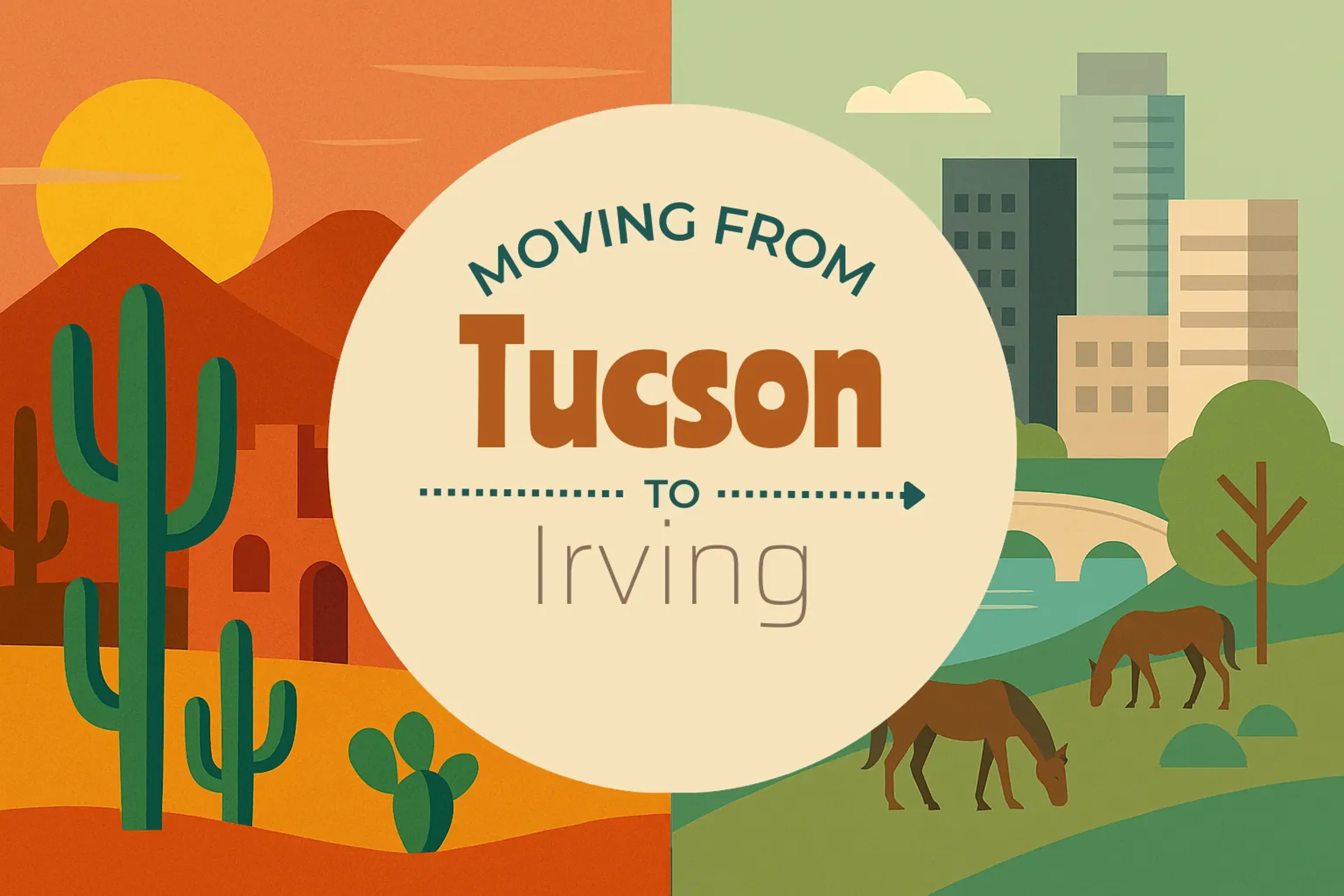 Side-by-side comparison of Tucson to Irving moving companies
