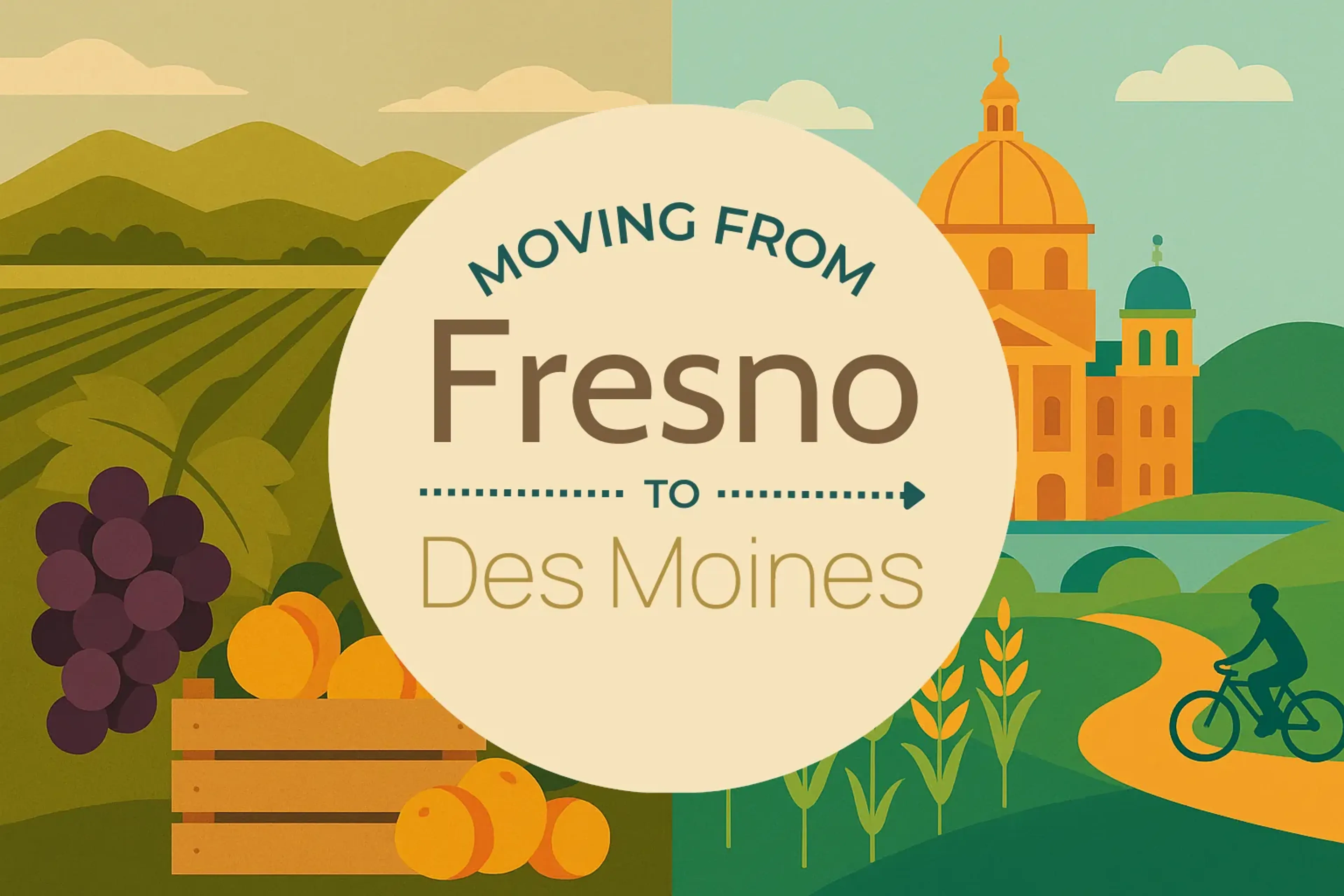 Side-by-side comparison of Fresno to Des Moines moving companies