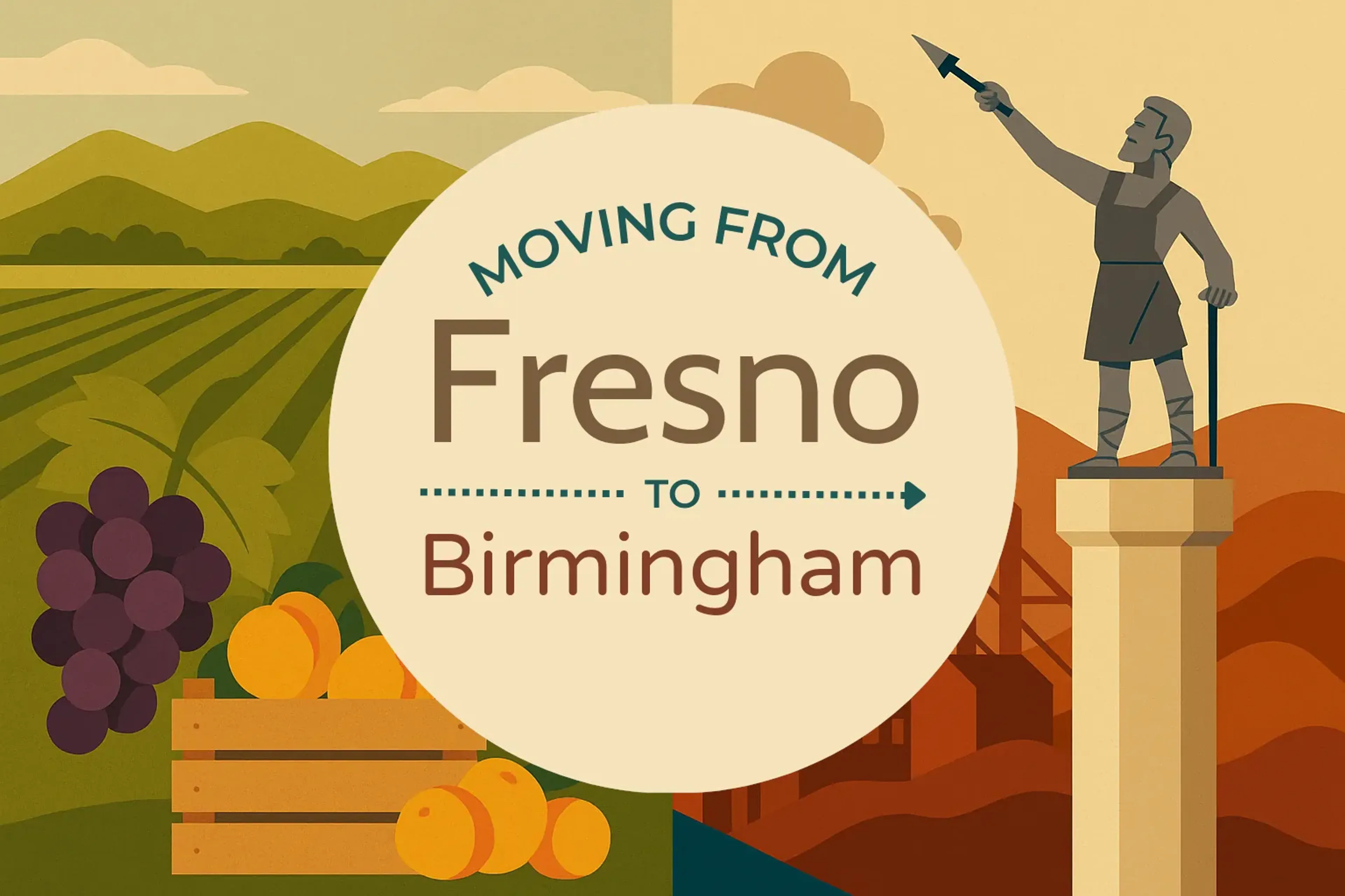 Side-by-side comparison of Fresno to Birmingham moving companies
