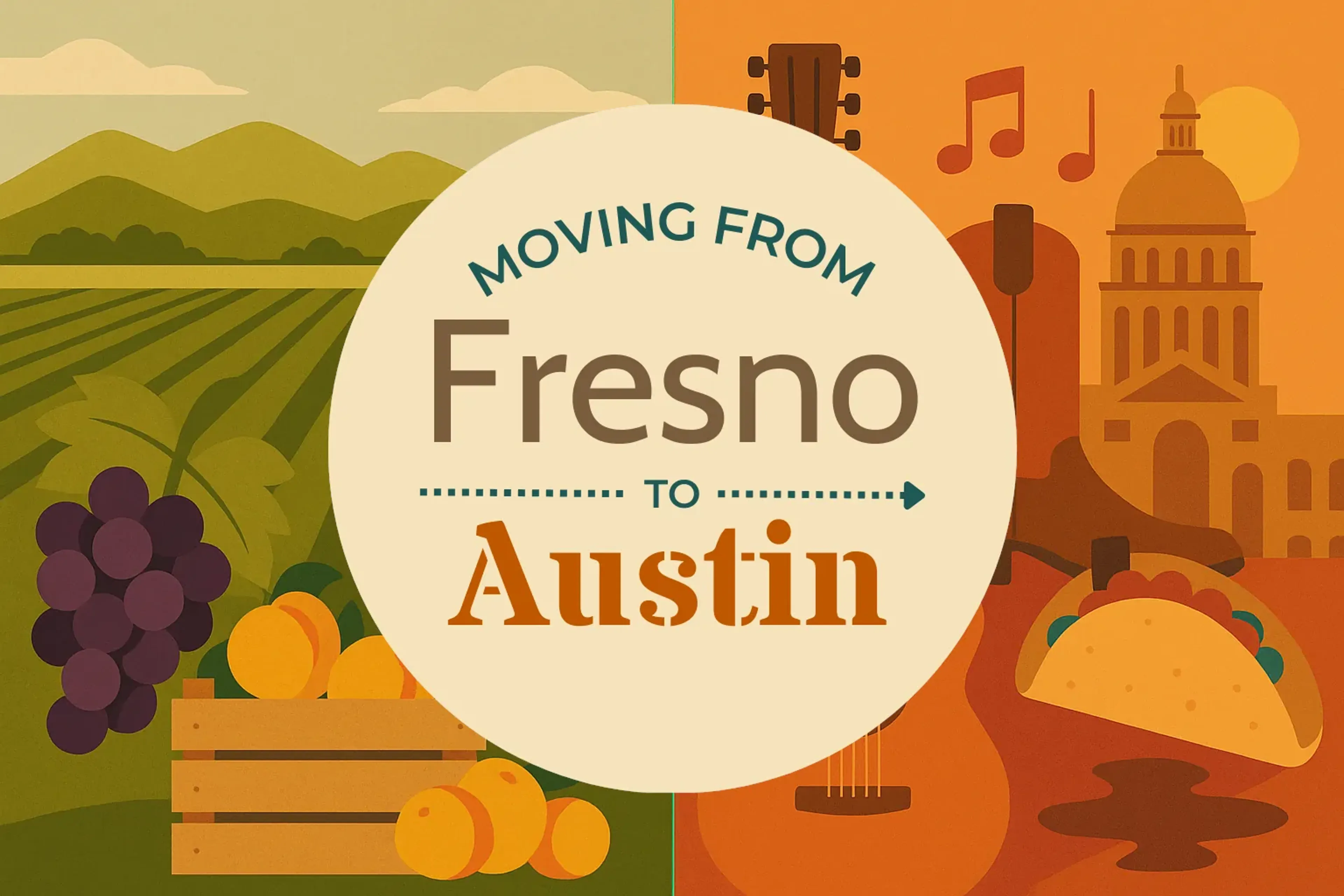 Side-by-side comparison of Fresno to Austin moving companies