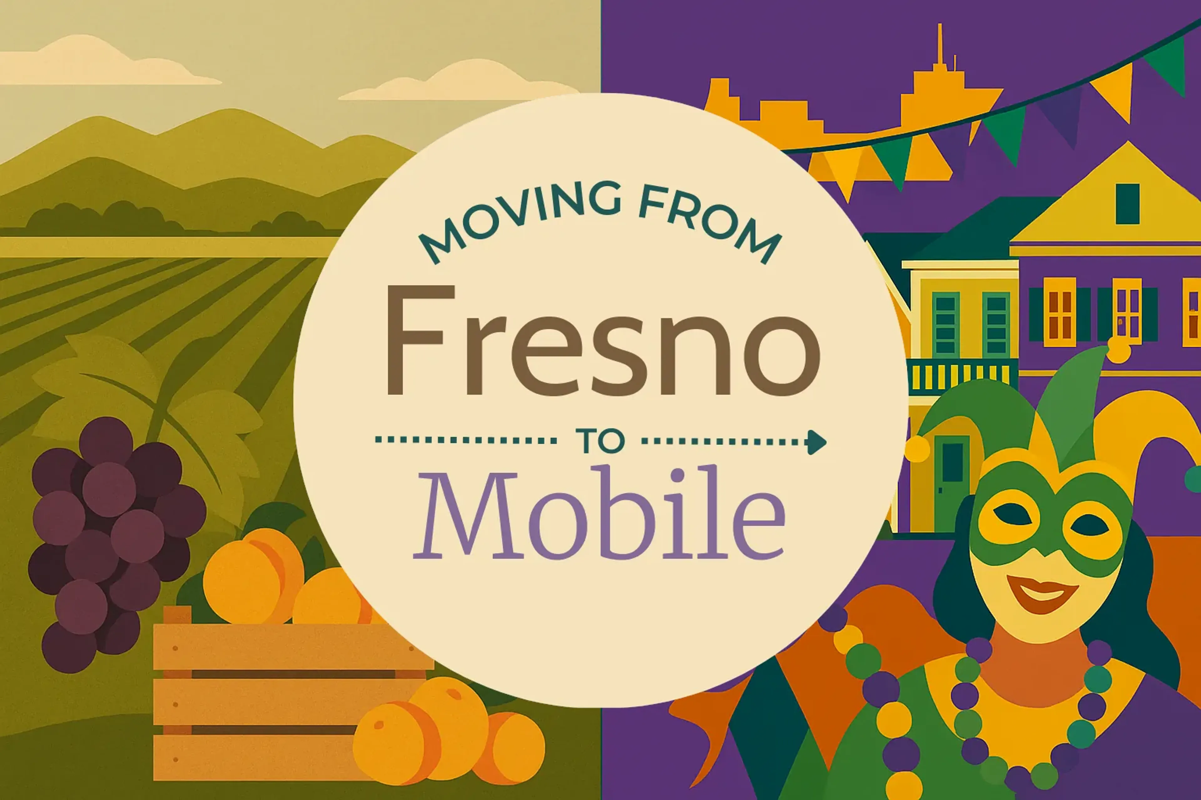 Side-by-side comparison of Fresno to Mobile moving companies