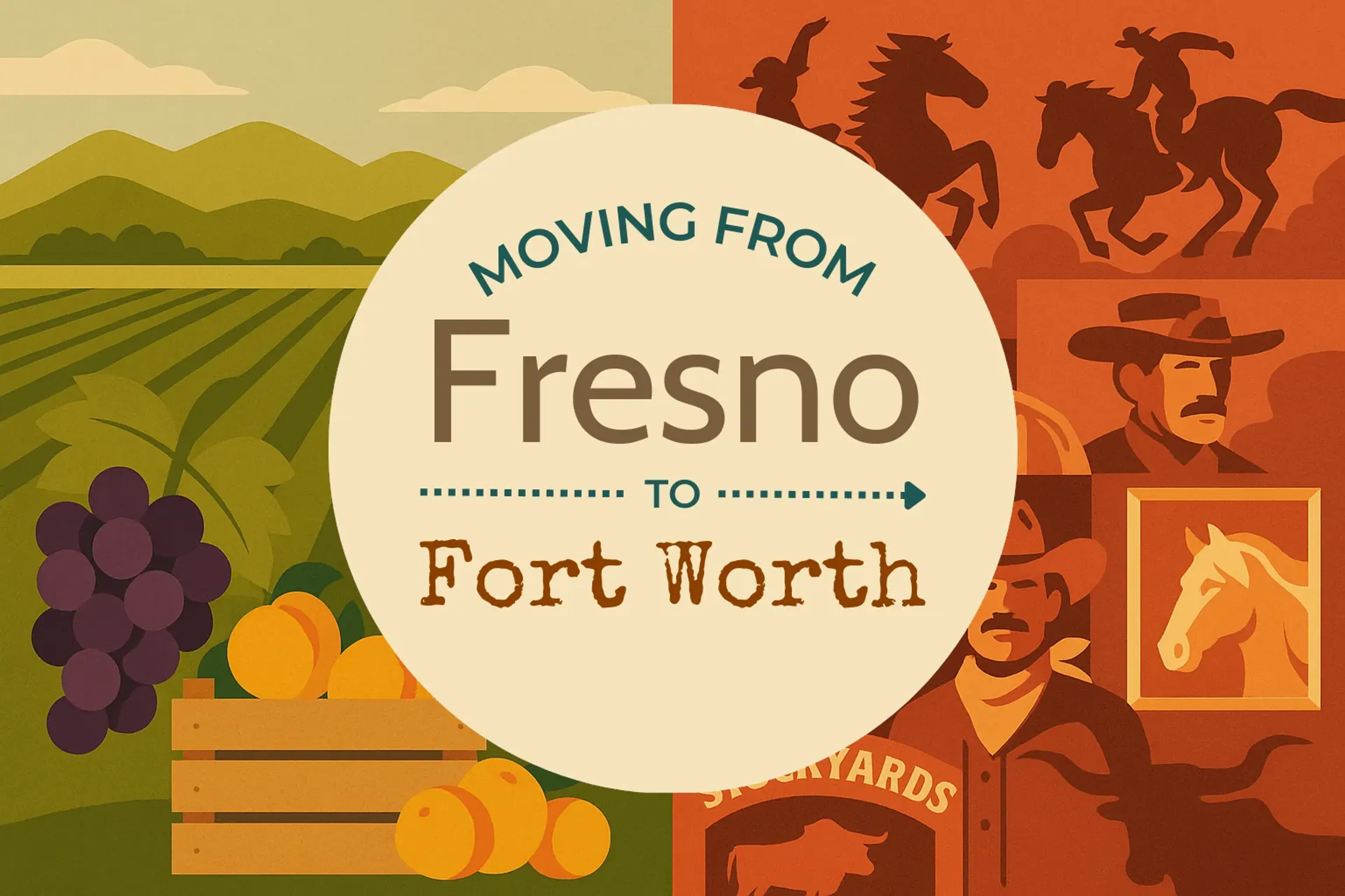 Side-by-side comparison of Fresno to Fort Worth moving companies