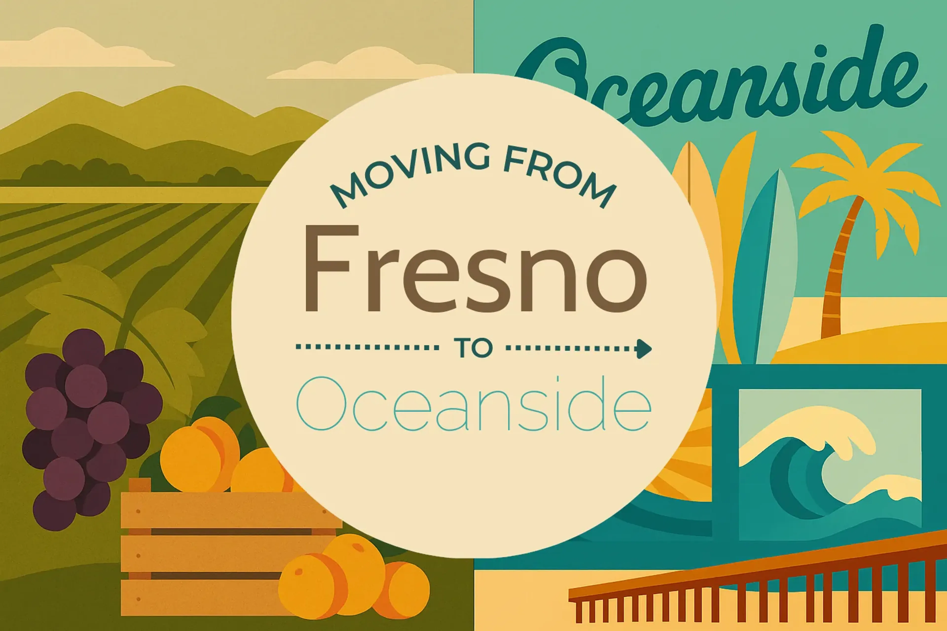 Side-by-side comparison of Fresno to Oceanside moving companies