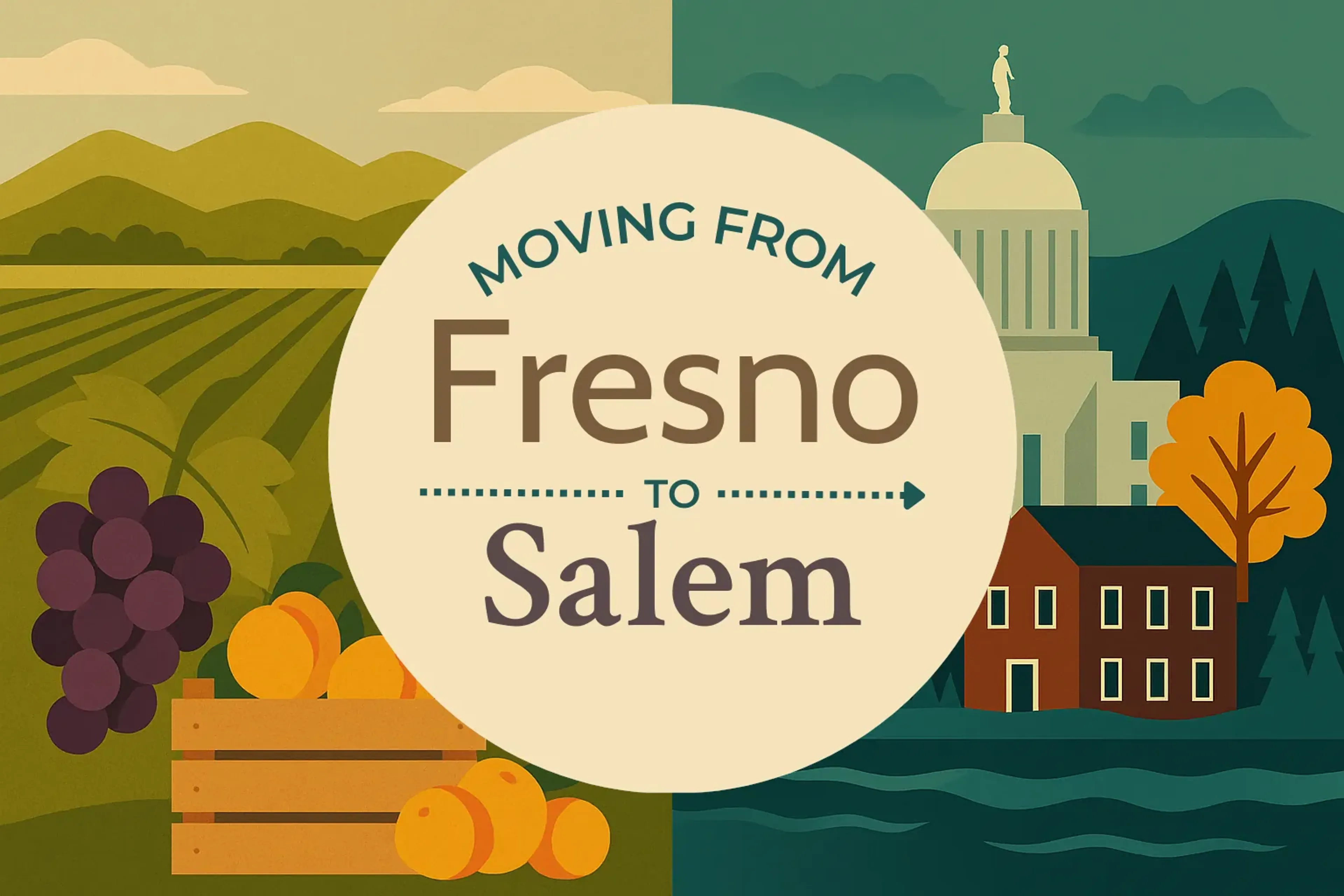 Side-by-side comparison of Fresno to Salem moving companies