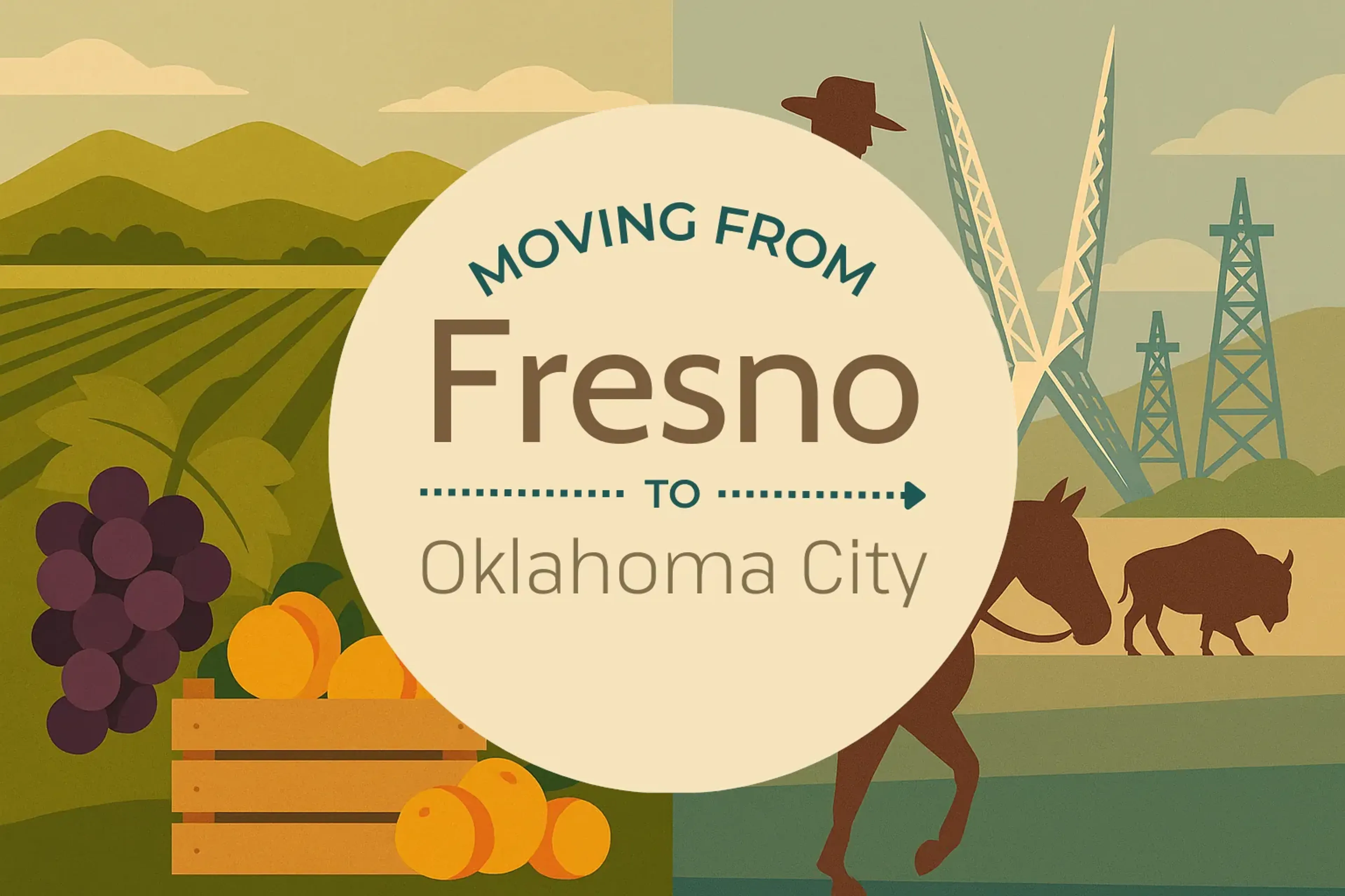 Side-by-side comparison of Fresno to Oklahoma City moving companies