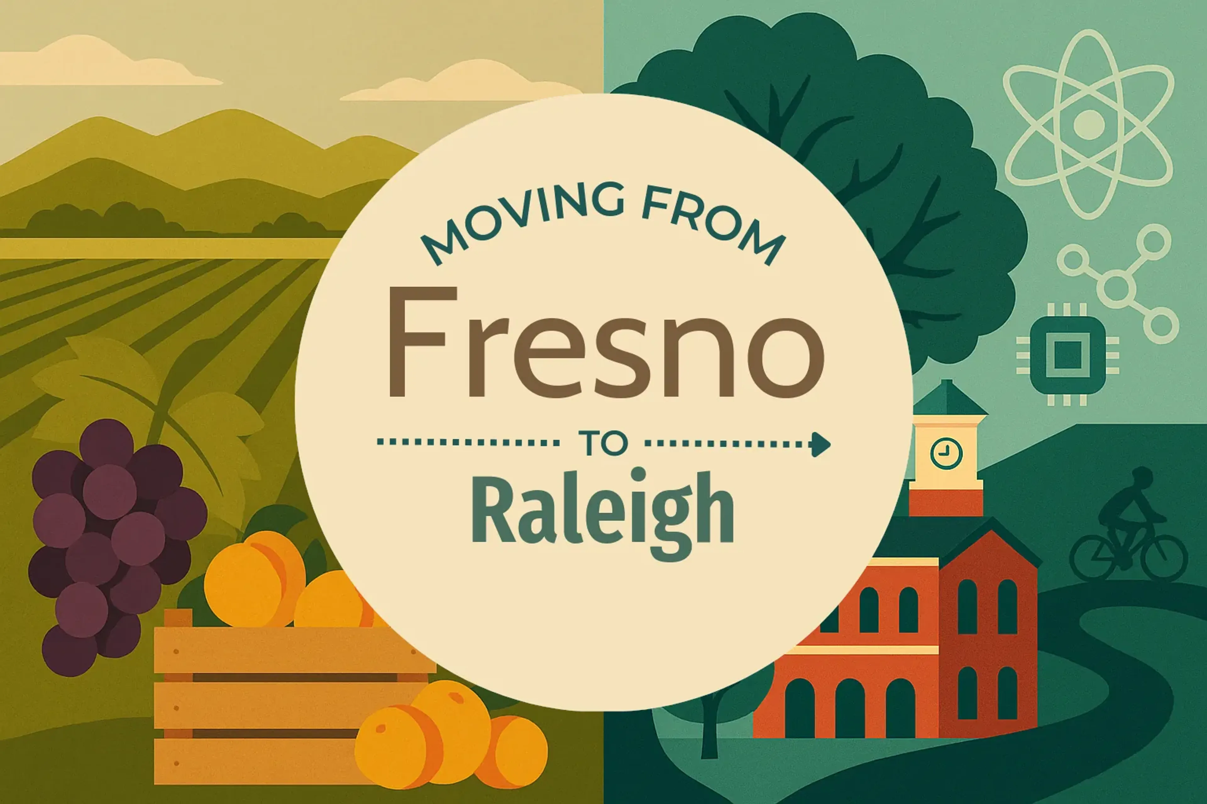 Side-by-side comparison of Fresno to Raleigh moving companies