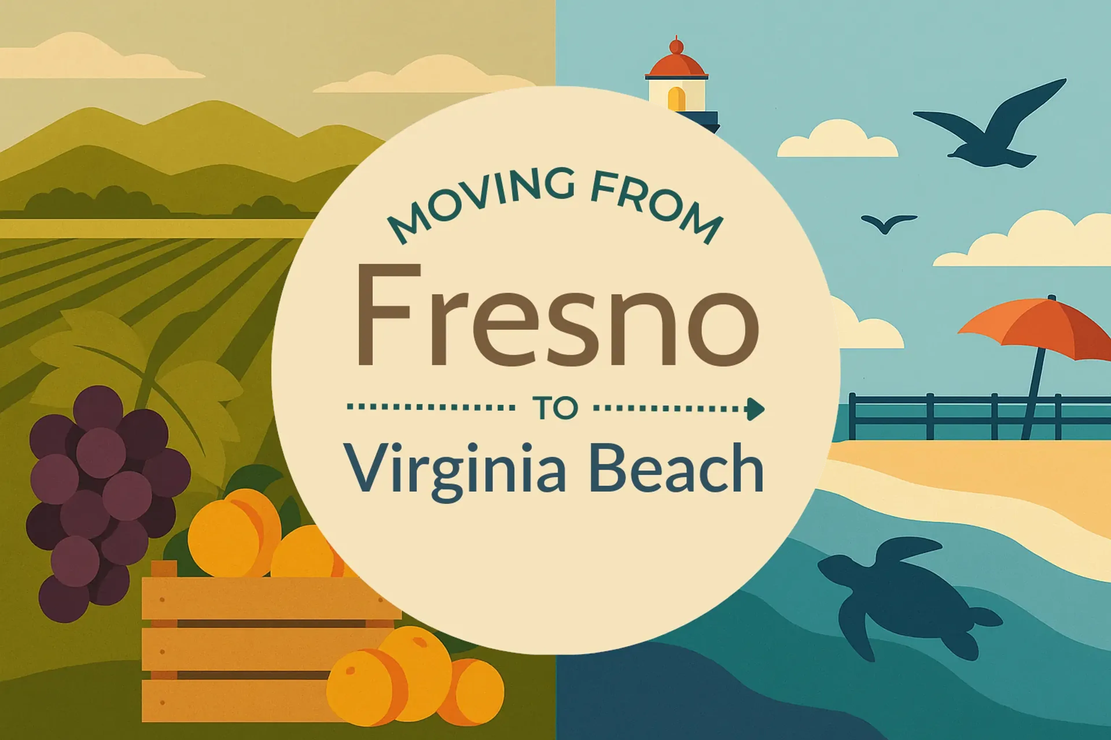 Side-by-side comparison of Fresno to Virginia Beach moving companies