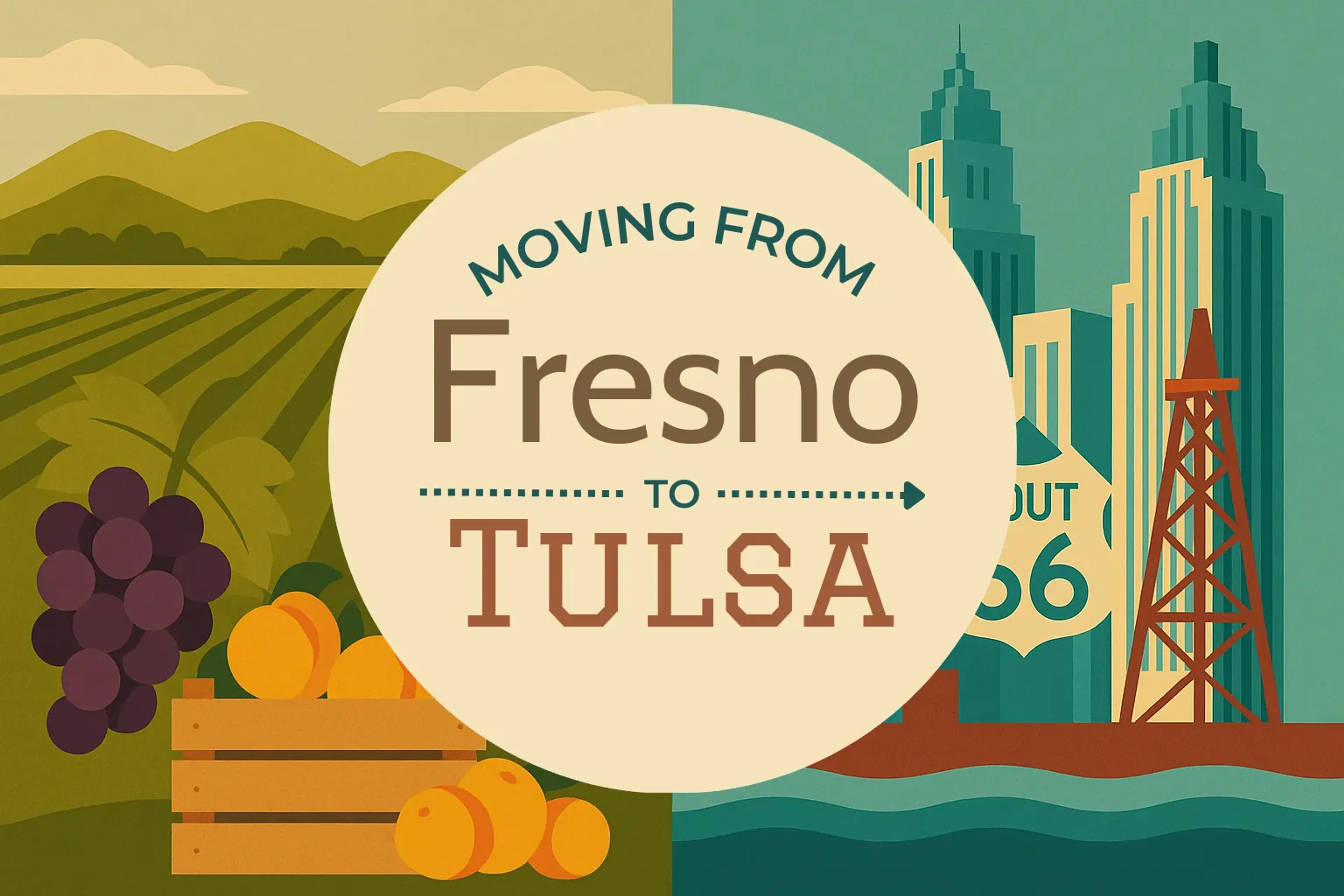 Side-by-side comparison of Fresno to Tulsa moving companies